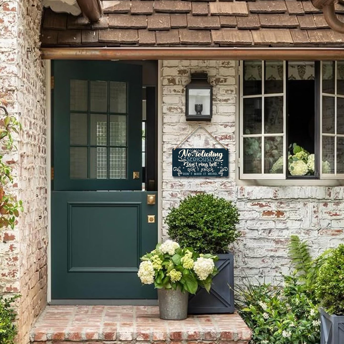 No Soliciting Sign for House Door Funny Do Not Ring Doorbell Sign for Home Front Door Seriously Don't Knock Or Ring Doorbell Don't Make It Weird Wooden Yard Signs 12x6 Inch