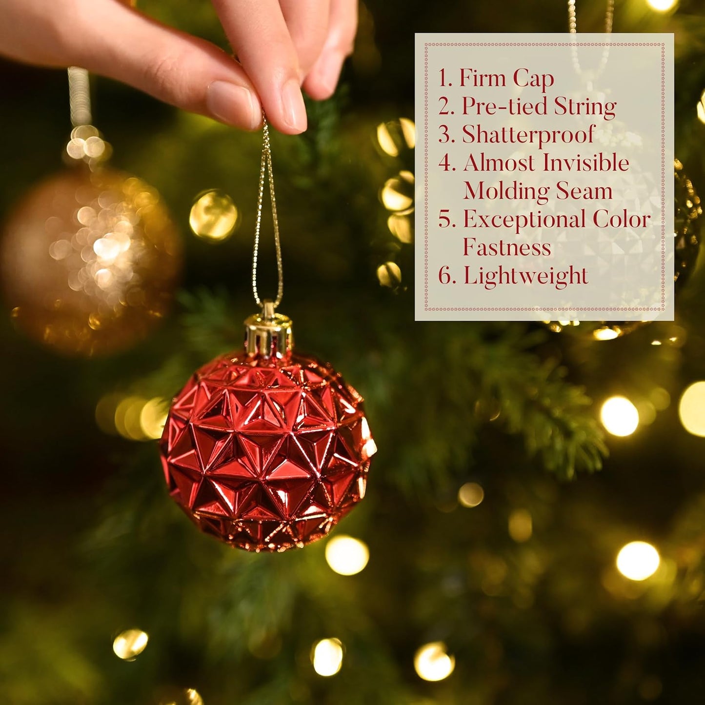 Valery Madelyn Christmas Tree Decorations Ornament Set for Fall Halloween, 50ct 2.36 Inches Red and Gold Shatterproof Christmas Ball Ornaments Hanging Xmas Holiday Party Decor
