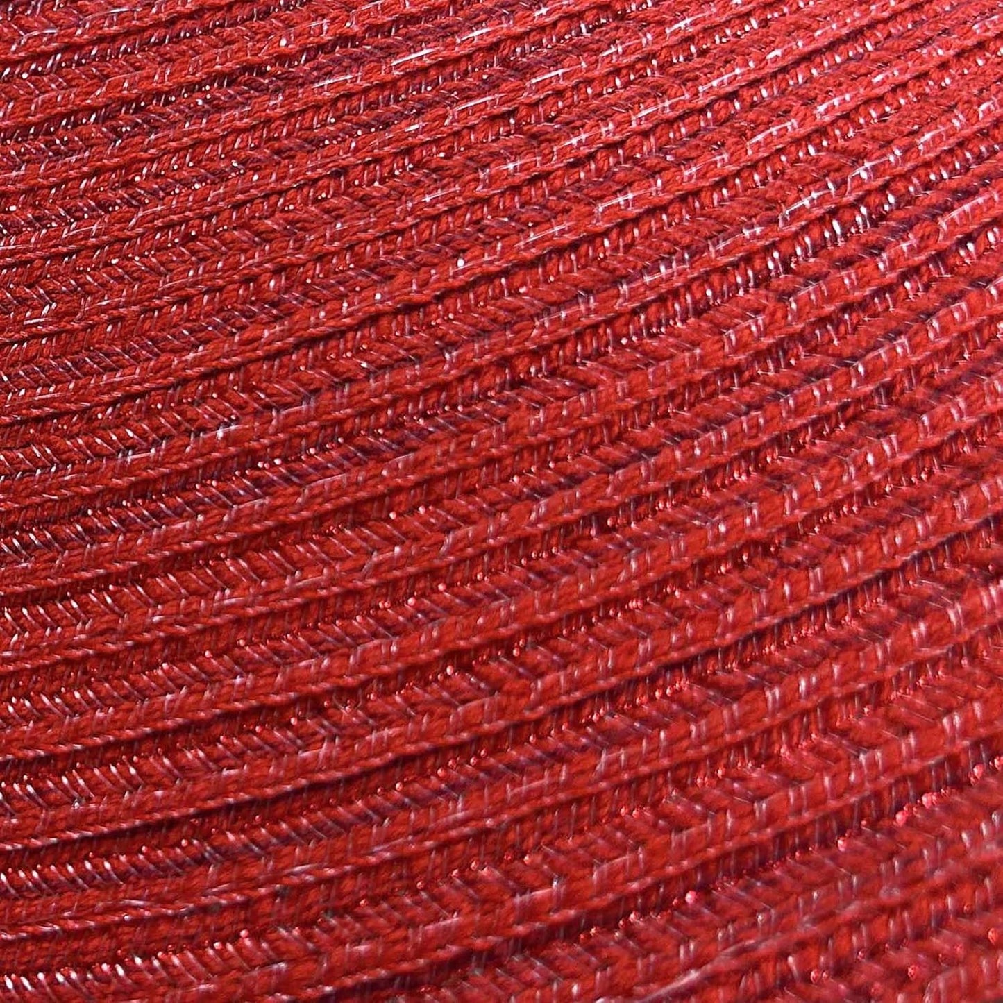 AHHFSMEI Round Braided Placemats Set of 6 Round Table Mats for Dining Tables Natural Woven Heat Resistant Place mats 15 Inch (Christmas red, 6)