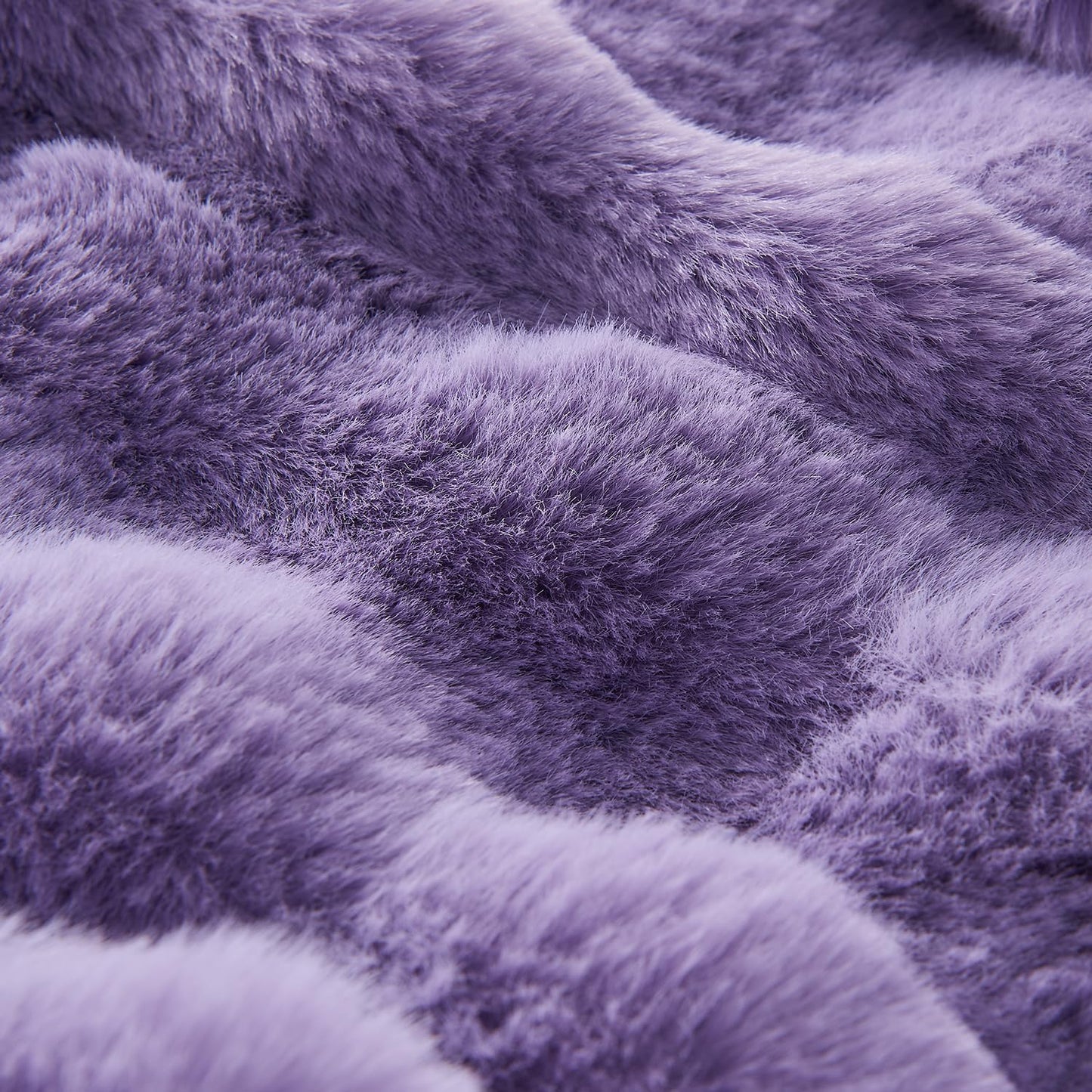 Lotus Karen Faux Fur Throw Blanket Purple - Big Bubble Rabbit Fluff Blanket for Couch Bed Sofa,Softest Fluffy Fuzzy Cozy Blanket,Thick Furry Plush Shaggy Warm Blankets for Women,50x60 Inches