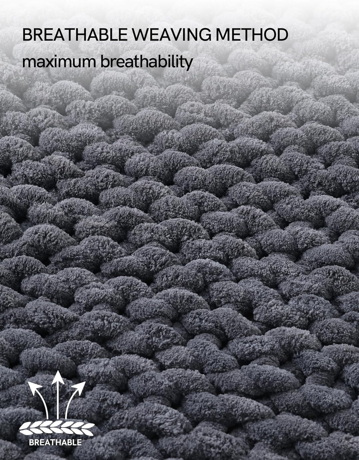 YnM Chunky Throw Blanket, Medium-Weight, Hand Knitted with Chenille Yarn, Skin Friendly, Ventilated and Breathable, Machine Washable, Home Décor Piece for Couch, Sofa and Bed (Lava Grey, 50x60 Inch)