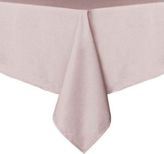 sancua Rectangle Tablecloth - 54 x 78 Inch - Stain and Wrinkle Resistant Washable Polyester Table Cloth, Decorative Fabric Table Cover for Dining Tables, Buffet Parties and Camping, Blush