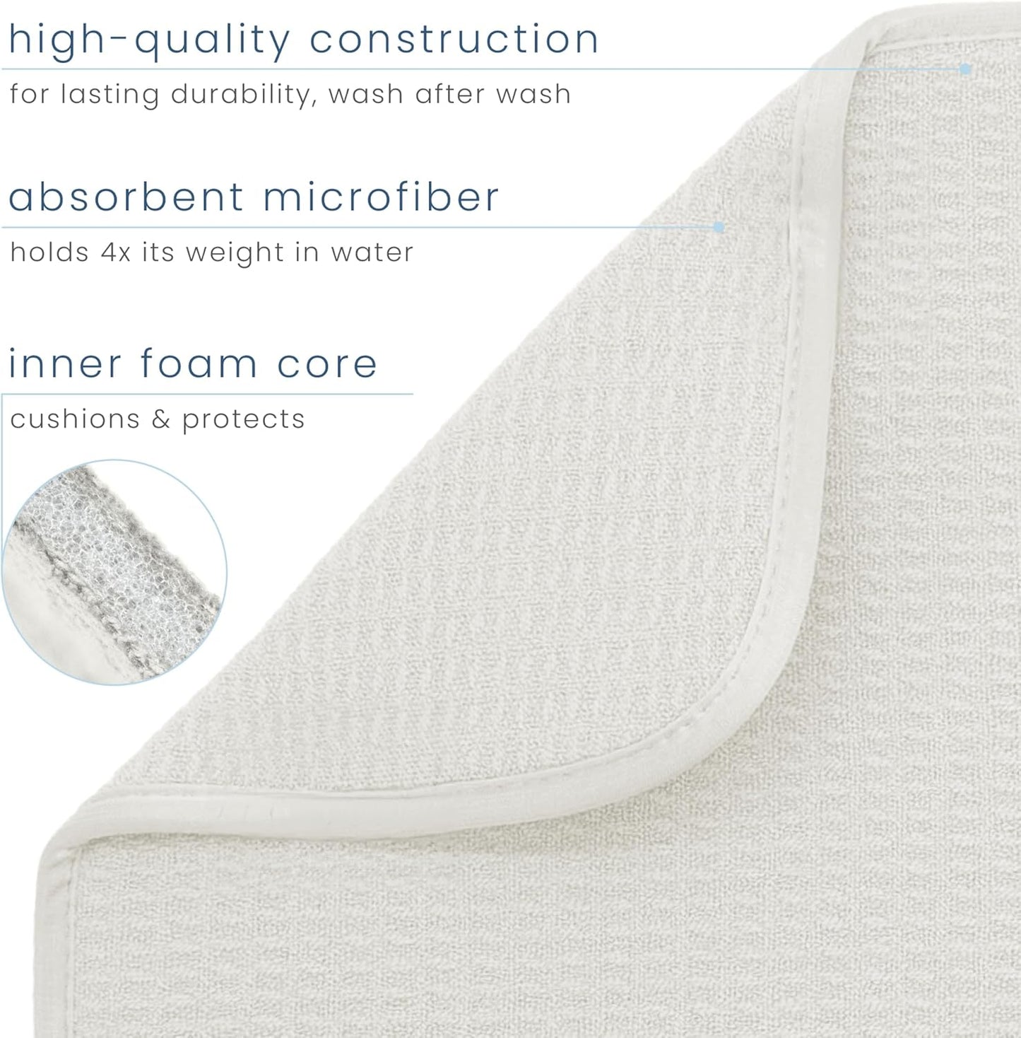 S&T INC. Dish Drying Mat Jumbo, 18” x 30”, Absorbent Microfiber Kitchen Counter Mat, Dish Drying Pad for Dishes, Utensils, Pots and Pans, Jumbo, Cream