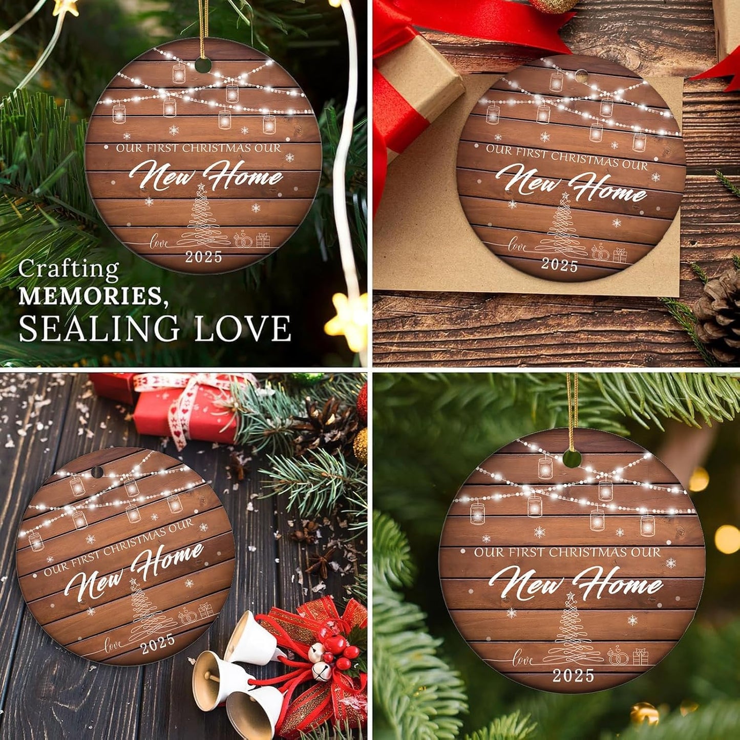 Baby's First Christmas Ornament 2025 Keepsake for Newborn Boy or Girl, Personalized Xmas Tree Hanging Decor, New Home Housewarming for Baby’s First Christmas 3 Inch Ceramic