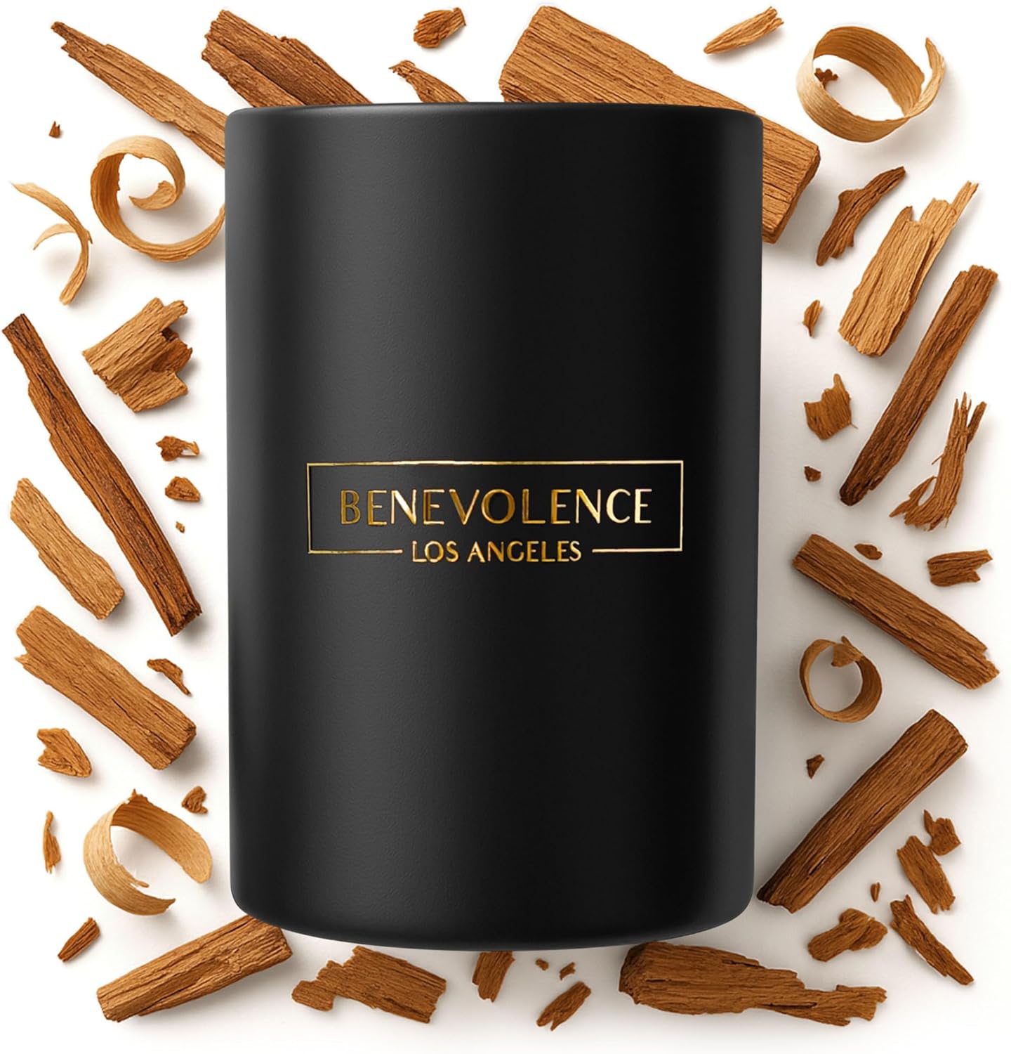Benevolence LA Santal Scented Candle | Soy Candles, Black Candle for Home | Gifts for Women and Men | Home Fragrance | Aromatherapy | Bathroom Freshener | 10oz