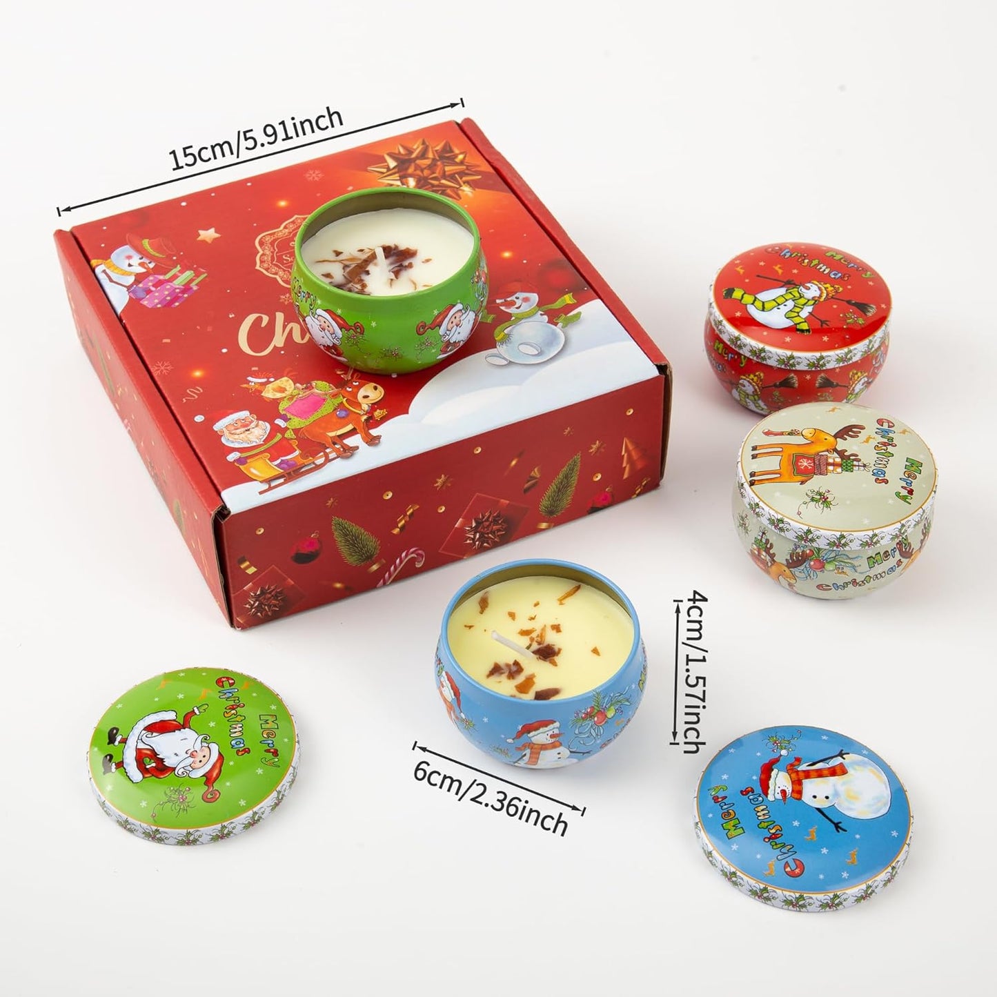 Christmas Scented Candle Set – Holiday Soy Wax Aromatherapy Candles for Home Décor, Winter Relaxation & Stress Relief, Festive Gift for Women, Stocking Stuffers, Secret Santa