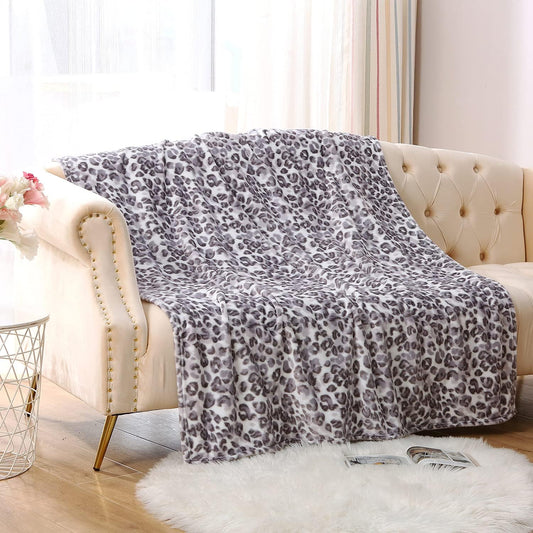 MERRYLIFE Cheetah Throw Blanket for Couch | Soft Decorative Ultra-Plush Colorful| Throw Size Travel Blanket Plush|(50" 60", Snow Leopard)