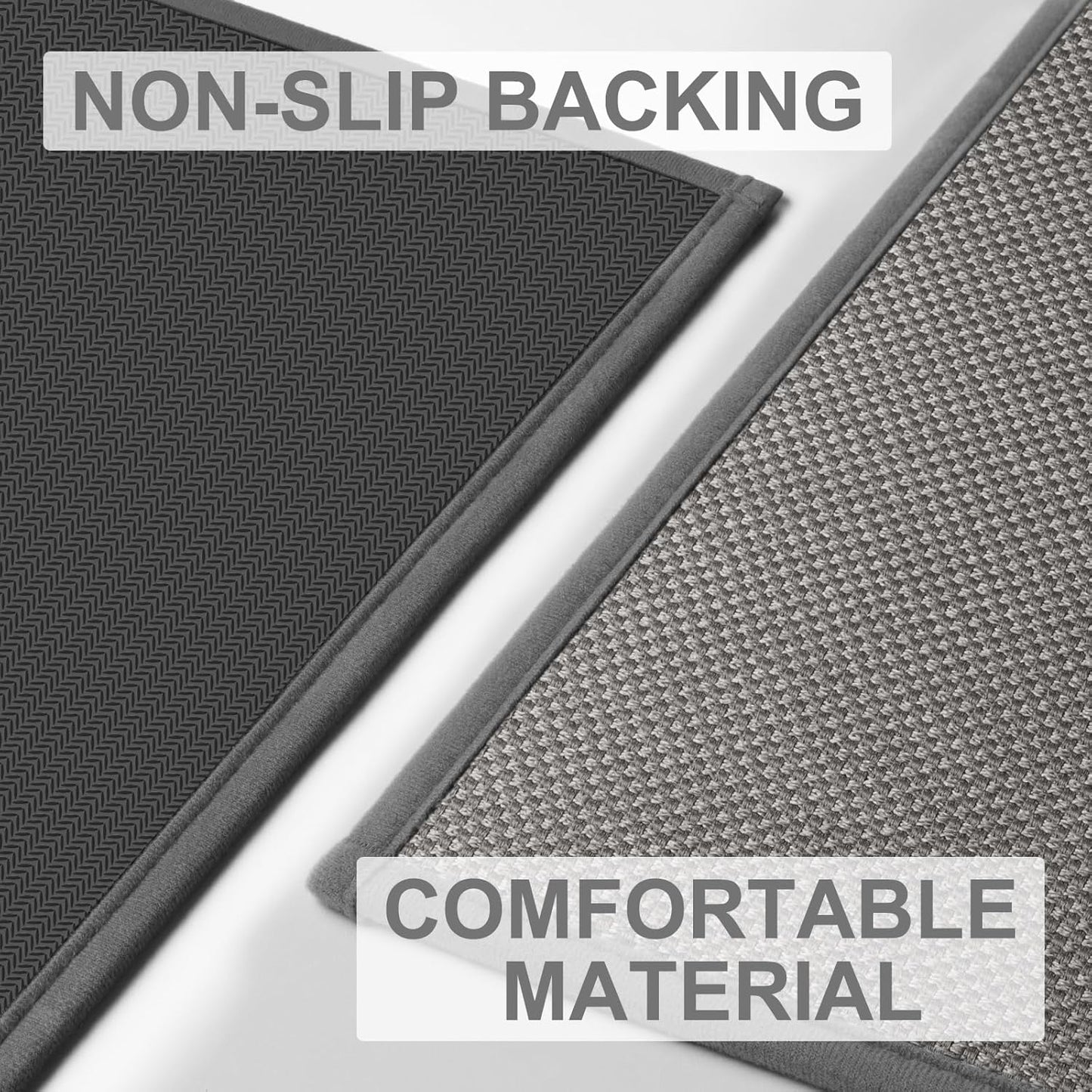 LEKEEPGO Door Mat 17"x29", Non Slip Door Mat Indoor Entrance, Rubber Backing Front Indoor Door mat Washable Absorbent Low-Profile Entryway Entry Resist Dirt Inside Door Mats, Light Grey