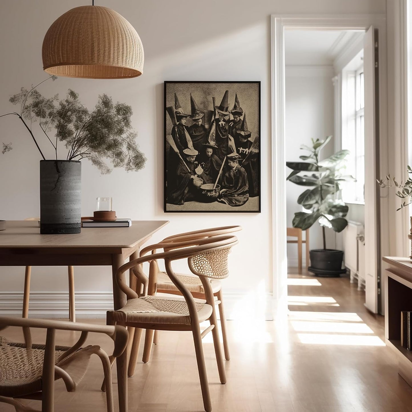 Poster Master Vintage Witches Cooking Poster - Retro Witchcraft Print - Black Magic Art - Halloween Art - Gift for Men & Women - Gothic Decor for Living Room, Bedroom or Dorm - 16x20 UNFRAMED Wall Art