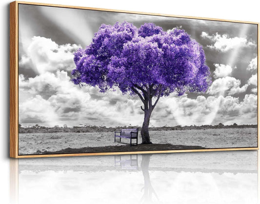 Hyidecorart Large Size Wall Decor - Wood Framed Canvas Art for Living Room, Bedroom & Office - Abstract Black & White Wall Painting - 24" x 48" Ready to Hang