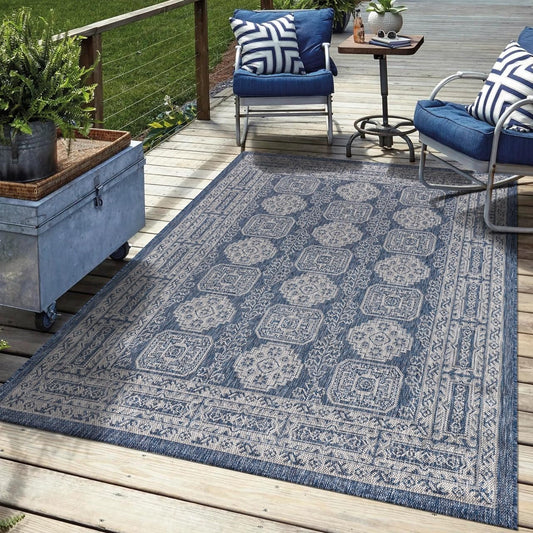 Keen Home Design Terrace Outdoor Area Rug - 4x6 Washable Indoor/Outdoor Rug for Patio, Kitchen, Balcony, Beach, Garden, Deck and Porch, Size: 3'10"x5'7"
