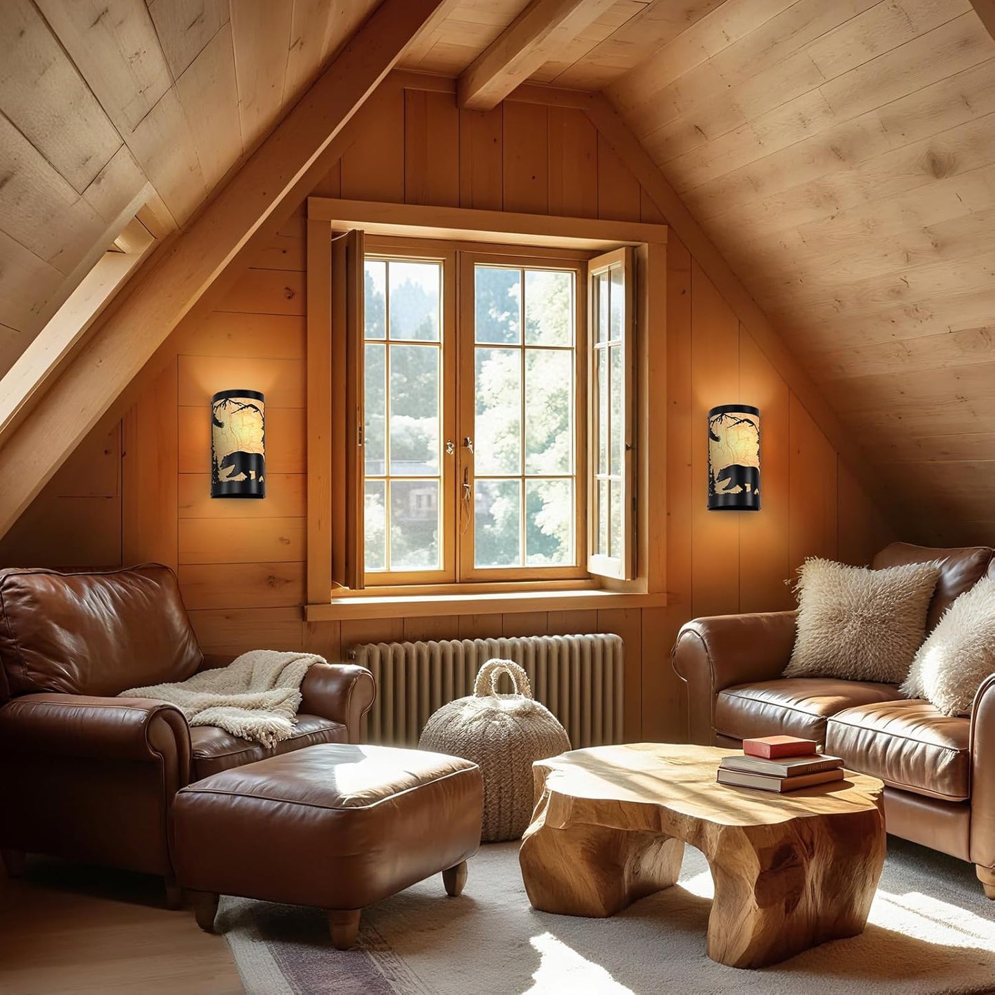 Black Wall Sconces,Bear Metal Yellow Parchment Rustic Wall Sconces,Farmhouse E26 Base Hallway Wall Light Fixtures,Industrial Wall Mount Lamp,Indoor Wall Lamps for Living Room,Bedroom,Bedside