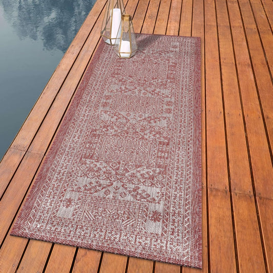 Keen Home Design Terrace Outdoor Runner Rug - 2x12 Washable Indoor/Outdoor Rug for Patio, Kitchen, Balcony, Beach, Garden, Deck and Porch, Size: 2'2"x11'10"