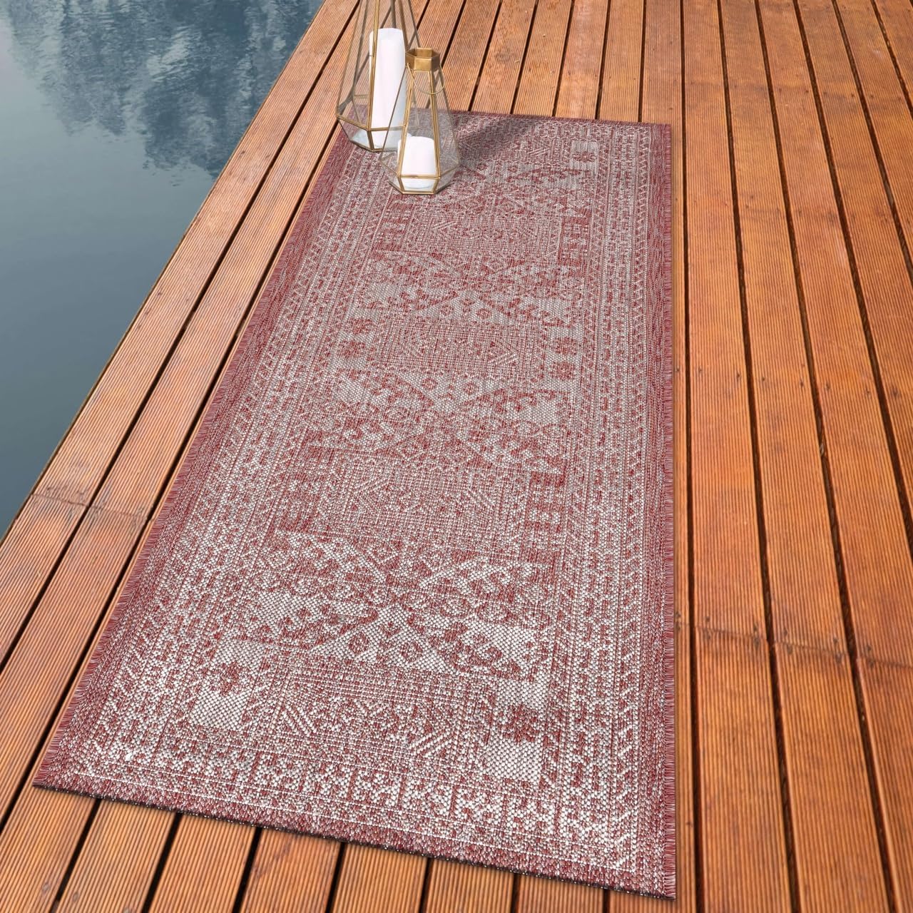 Keen Home Design Terrace Outdoor Runner Rug - 2x10 Washable Indoor/Outdoor Rug for Patio, Kitchen, Balcony, Beach, Garden, Deck and Porch, Size: 2'2"x9'11"