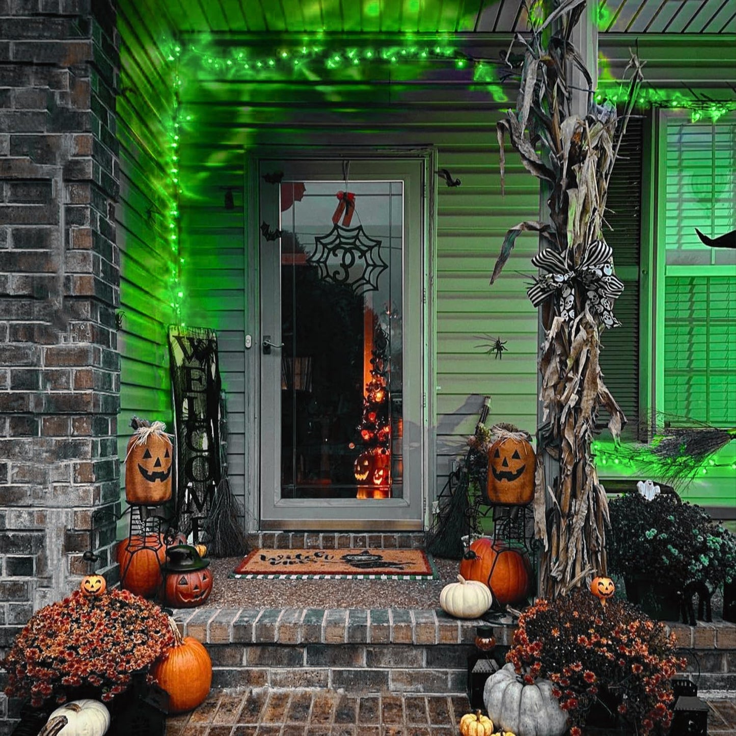 JMEXSUSS 200 LED Halloween Lights Outdoor, 66ft Connectable Green String Lights Plug in, 8 Modes Waterproof Green Christmas Lights for Outside, Indoor, Yard, St Patrick's Day, Xmas, Halloween Decor