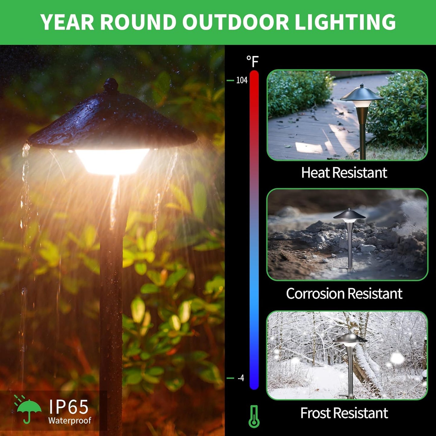 Pathway Landscaping Lighting, Low Voltage 5cct Modes Garden Path Light LED 12V, Outdoor Waterproof Sidewalk Lights, 5W 200LM Oil Rubbed Bronze Aluminum for Outside Walkways Yard (12 Pack)