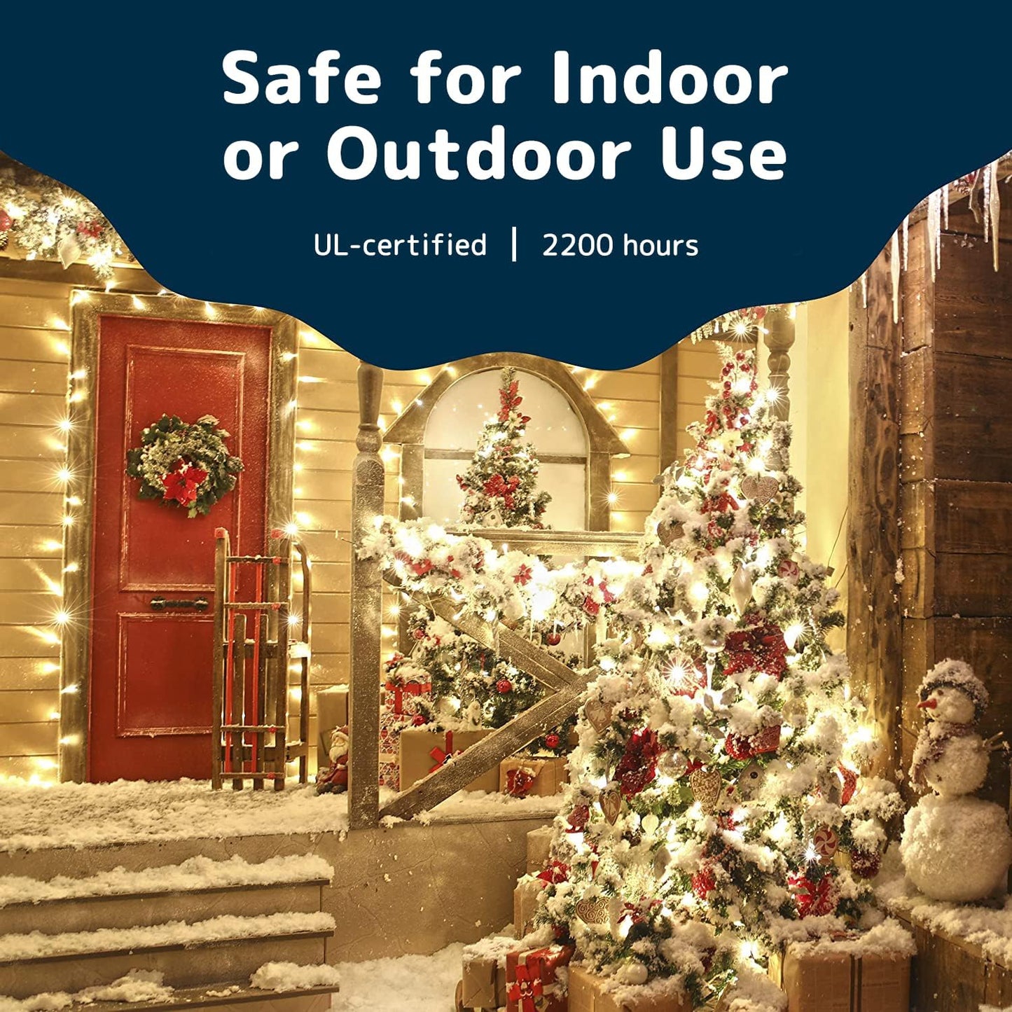 PREXTEX 200 Count Clear Christmas Lights - 40 ft Warm White Xmas Lights String Bulbs with White Wire for Indoor and Outdoor Holiday Decor, Trees and More