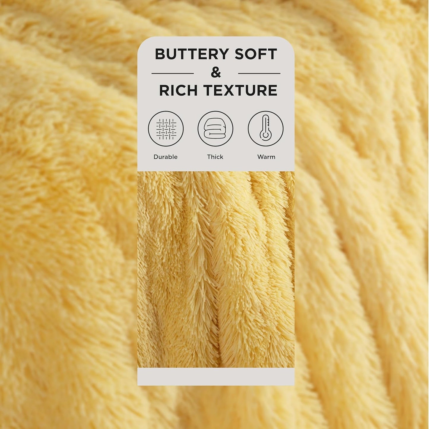 Bedsure GentleSoft Fuzzy Sherpa Faux Fur Twin Blanket Yellow Cozy Gifts for Women Men, Soft Fleece Plush Warm Thick Blanket Twin Size for Bed, Couch, Room Dorm Essentials Yellow Decor Gifts, 60x80
