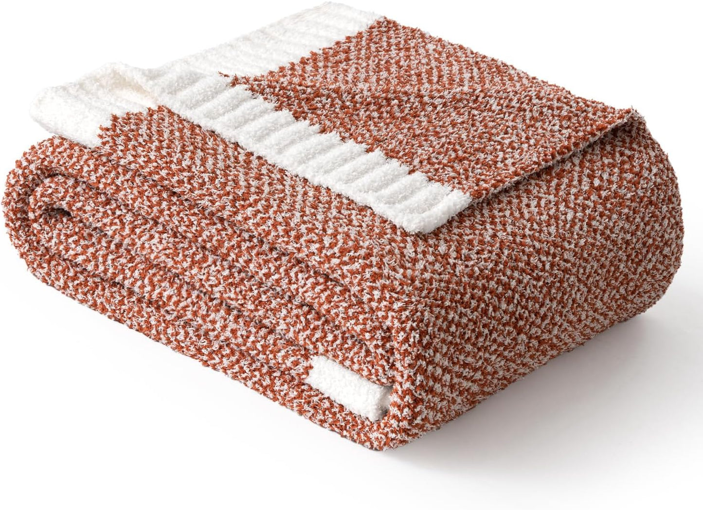 MIULEE Fall Rust Super Soft Throw Blanket for Bed, Twin Size Cozy Fluffy Warm Blankets Knit Blankets for Couch, Sofa, Chair, Living Room, Camping, Picnic, 60 x 80 inch