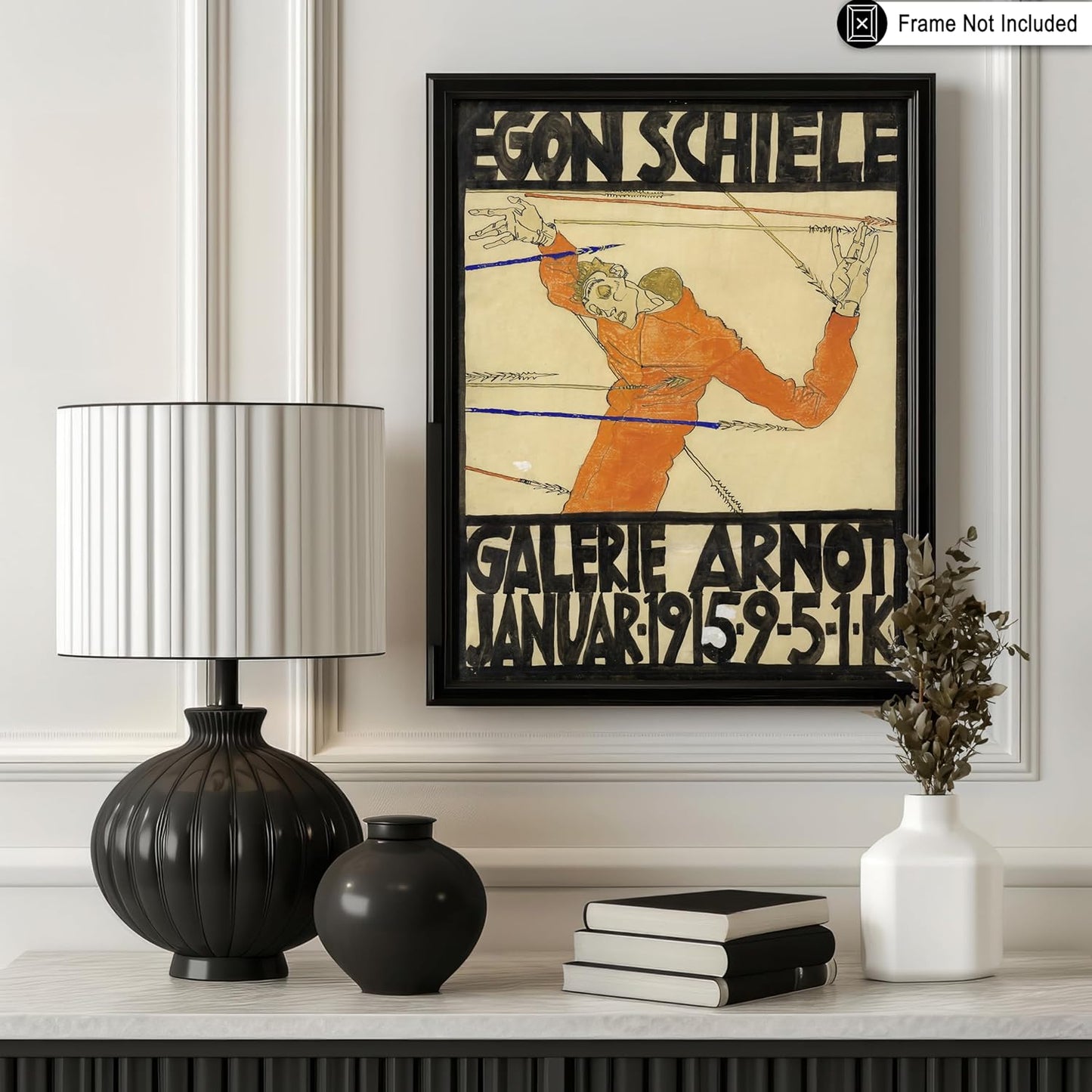 Poster Master Vintage Painting Poster - Retro Expressionism Print - Self Portrait as the Martyred St Sebastian - 16x20 UNFRAMED Wall Art - Gift for Artist, Friend - Wall Decor for Home, Office