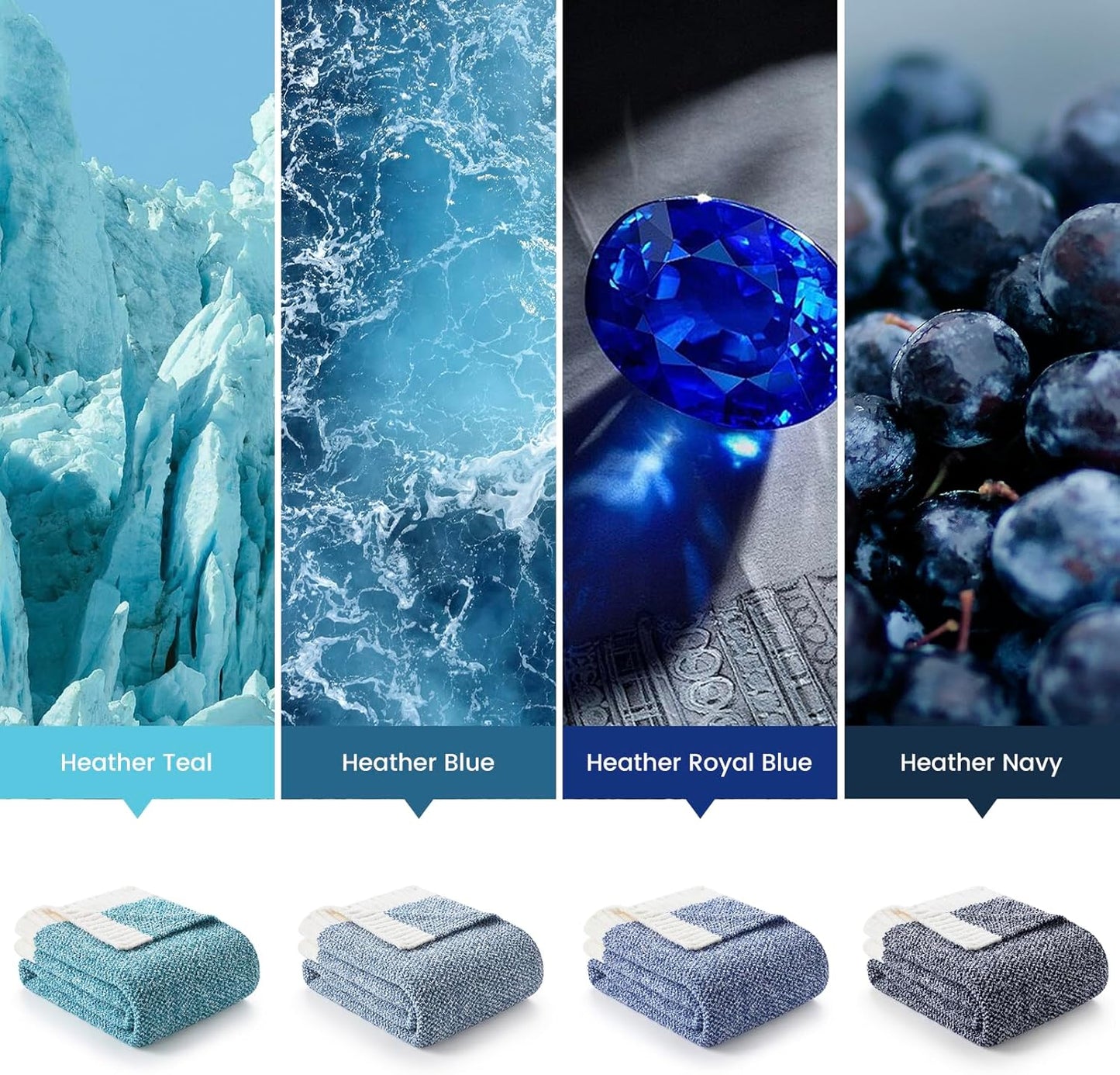 Snuggle Sac Teal Blue Oversized Throw Blankets,Super Soft Warm Cozy Throw Blankets for Couch, Knit Fuzzy Plush Blanket, Heather Teal, 50x70 inches