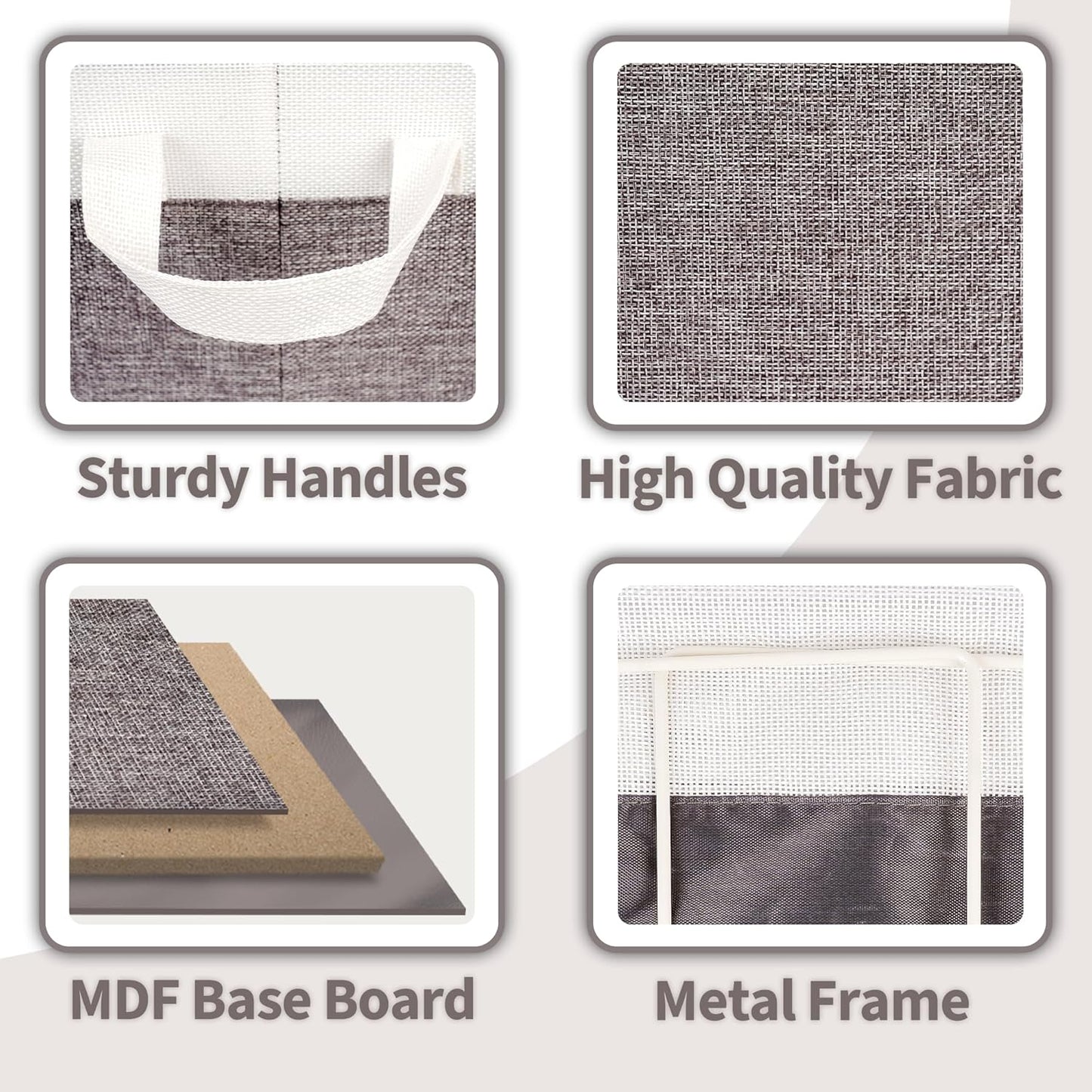 GRANNY SAYS Storage Baskets for Shelves, Closet Organizer Bins, Clothes Storage Bins with Metal Frame, Large Baskets for Organizing and Storage, Collapsible, Gray&White, 2-Pack