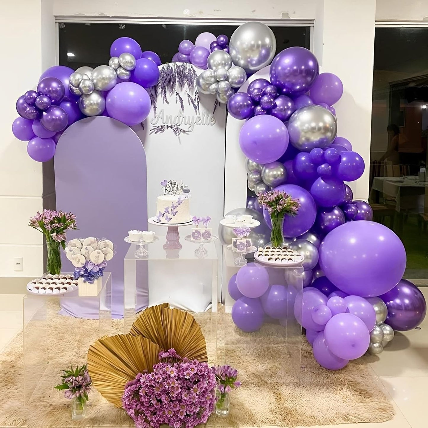 130pcs Dark Purple Balloons Different Sizes 18" 12" 10" 5" Party Latex Balloons for Birthday Halloween Graduation Baby Shower Anniversary Party Decorations