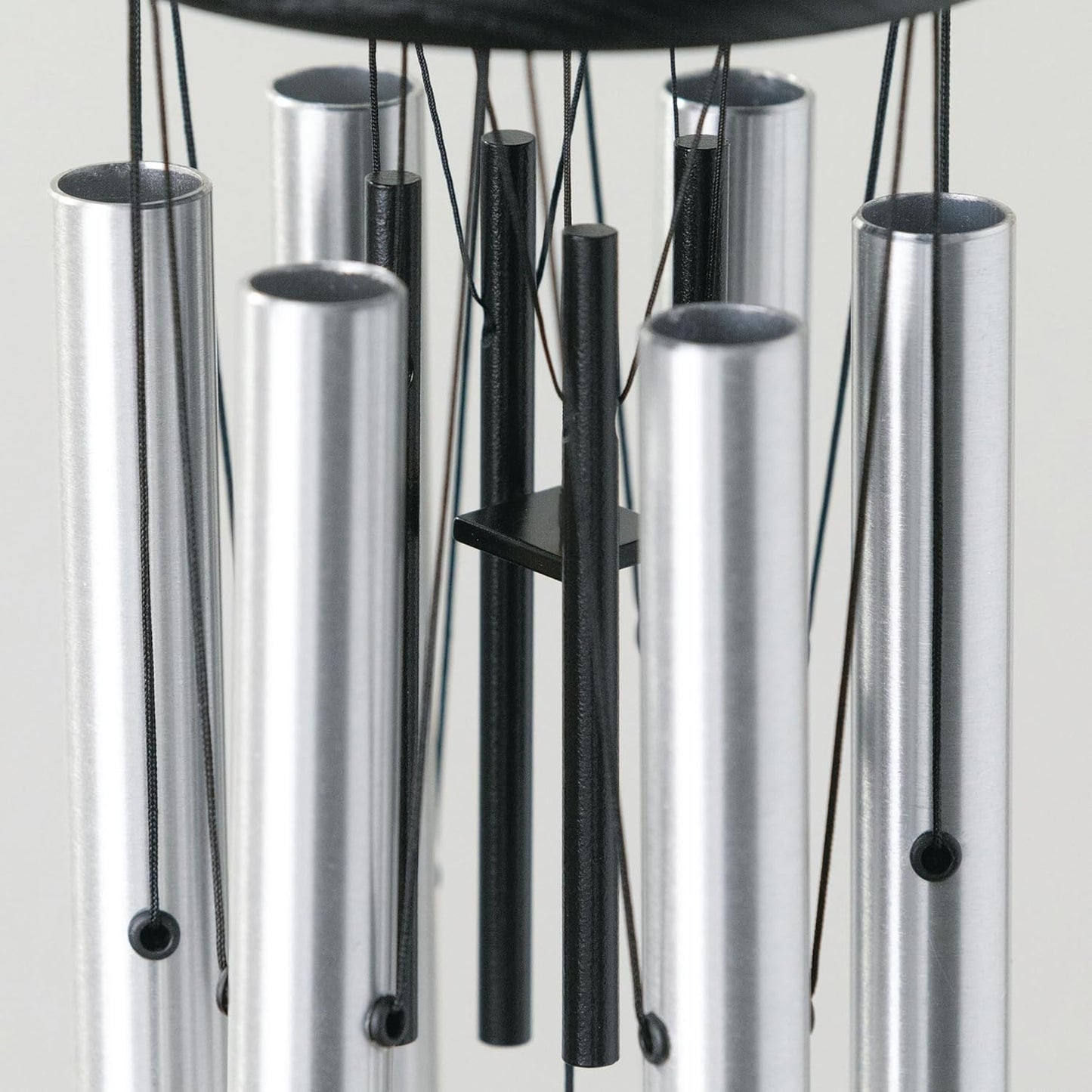 Woodstock Wind Chimes Pachelbel's Canon in D, Silver Aluminum Tubes, Medium 32 - Inch, Deep Toned Windchime for Outdoor Decor for Garden, Patio, Porch