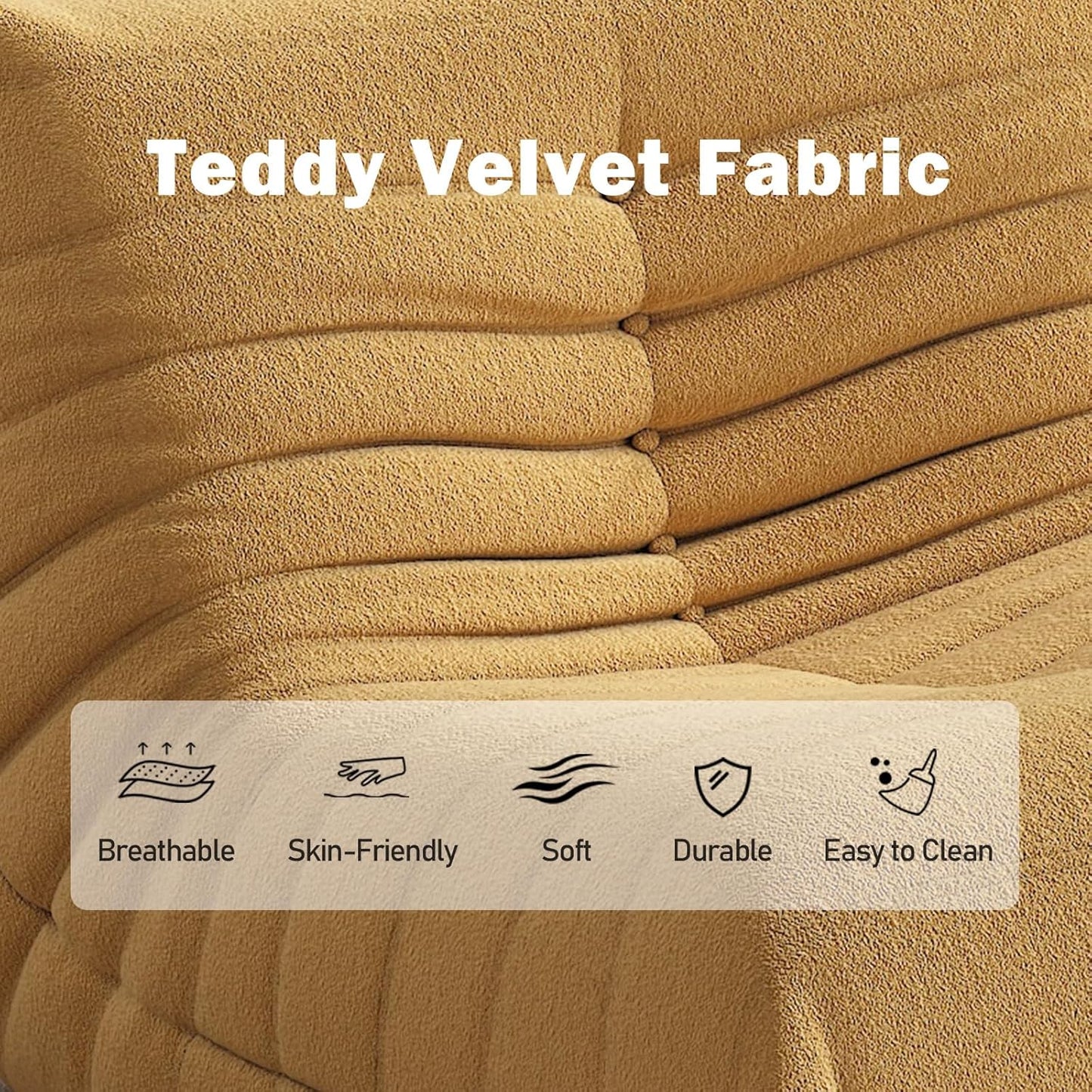 Bean Bag Chair, Memory Foam Bean Bag Sofa Large Bean Bag Chair for Adults, Bean Bag Chairs for Teens with High Density Comfortable Foam, Bean Bag for Living Room, Bedroom (Yellow)