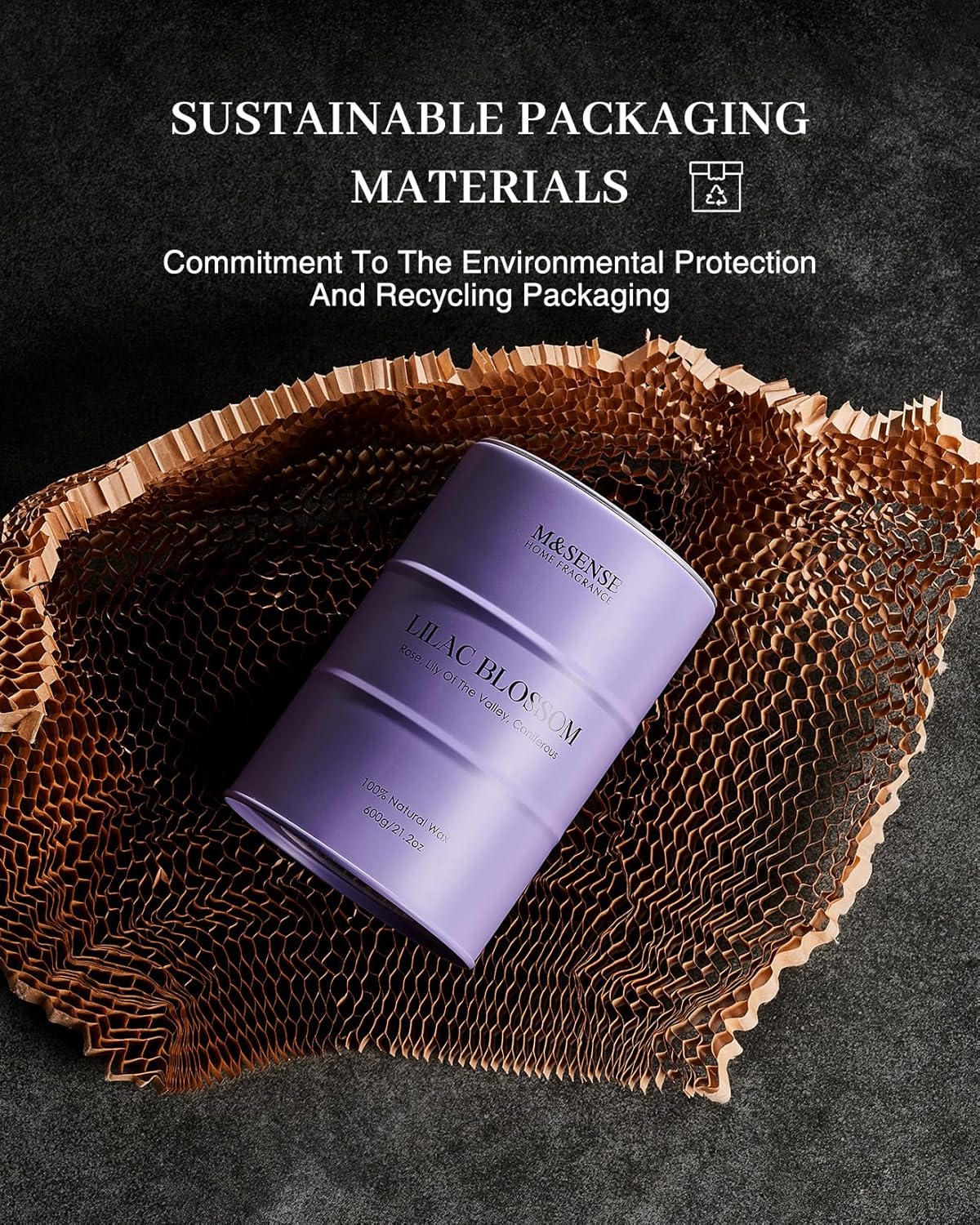 M&SENSE Large Lavender Soy Candles for Home Scented 11.6oz 120 Hour Long Burning, Aromatherapy Candle for Stress Relief Meditation Relaxing, Appreciation Gifts for Mom Teacher Friends