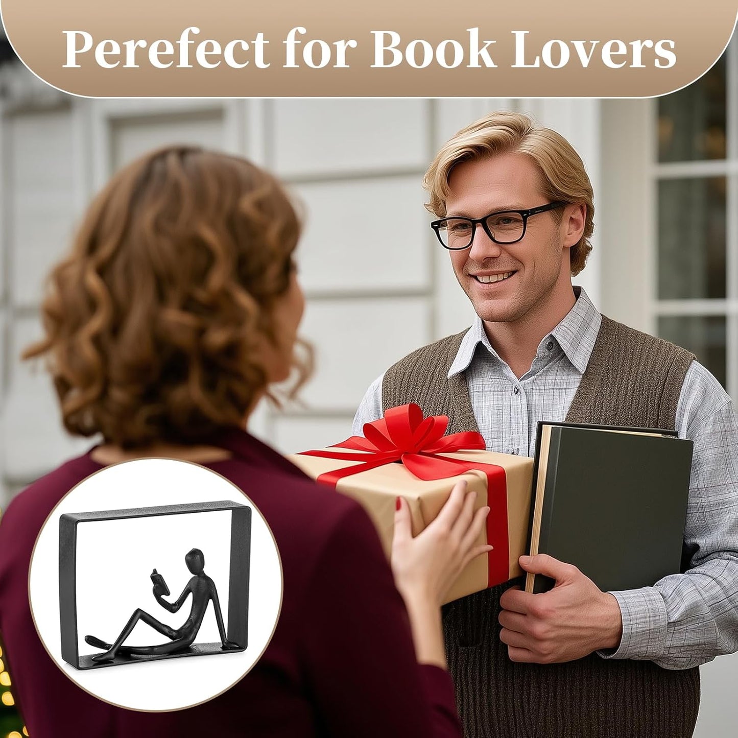 Sziqiqi Book Ends for Shelves Decorative: Heavy Duty Bookends for Books Cast Iron Cute Bookends Decorative Bookends for Shelves Office Desk Bookcase Bookshelf - Gift for Boys Girls Men Women Nerdy