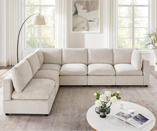 Modular Sectional Sofa, Convertible Couch Modular Sofa Without Ottoman, Sectional Sofas for Living Room Small Apartments
