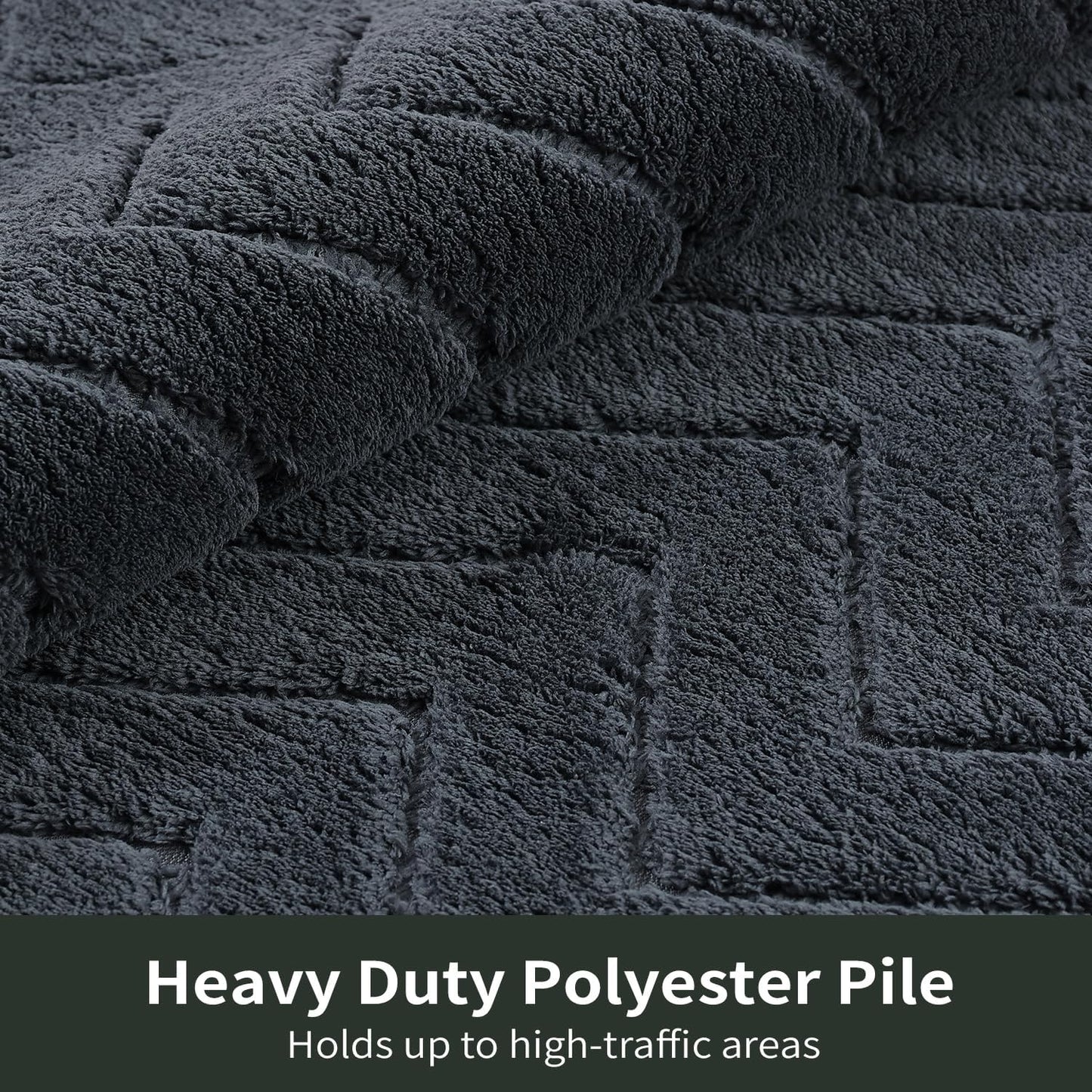 Stiio Dirt Trapper Door Mat 24x35.5 Inches, Front Doormat Indoor Outdoor Entrance Low Pile, All-Season, All-Weather Absorbent Entry Rug, Washable Non Slip Rug for Entryway, Dark Grey