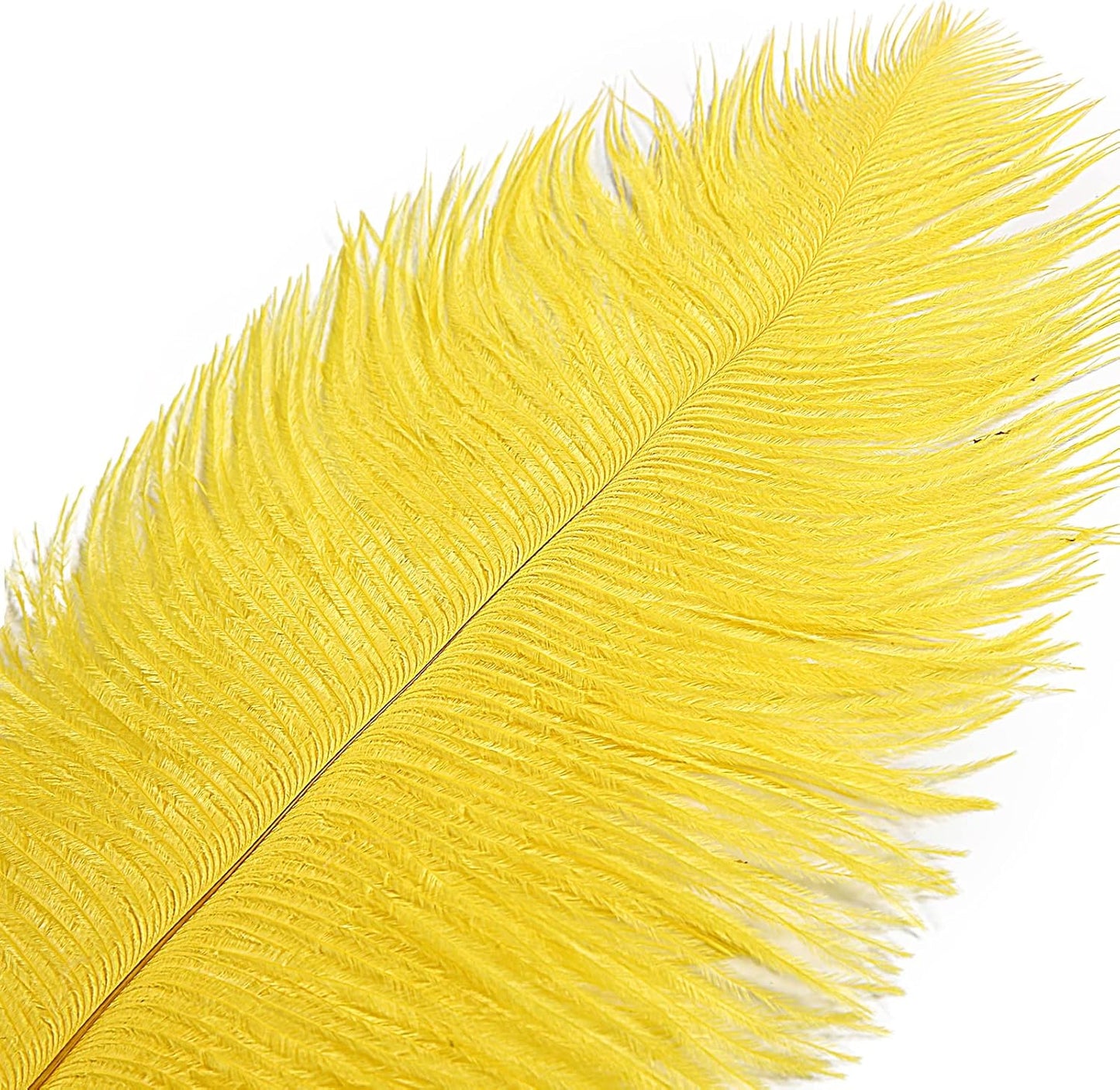 THARAHT Yellow Ostrich Feathers 12pcs Large Natural Bulk 14-16Inch 35cm-40cm for Wedding Party Centerpieces Easter Gatsbi and Home Decoration Feathers