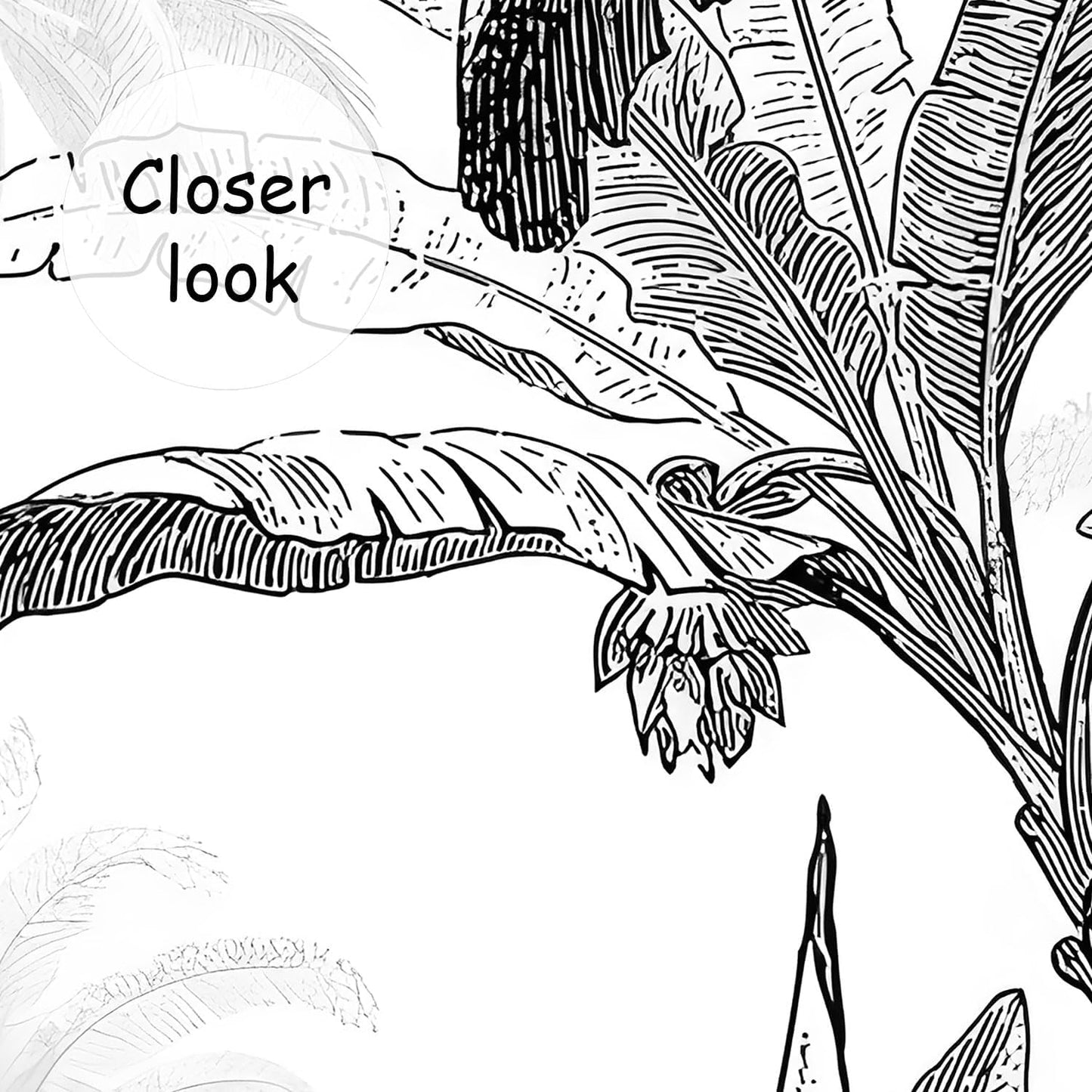 AFZEVEB-Black and White Jungle Wallpaper Hand-Painted Tree Wall murals for Bedroom 114"x74" (Not Peel and Stick)