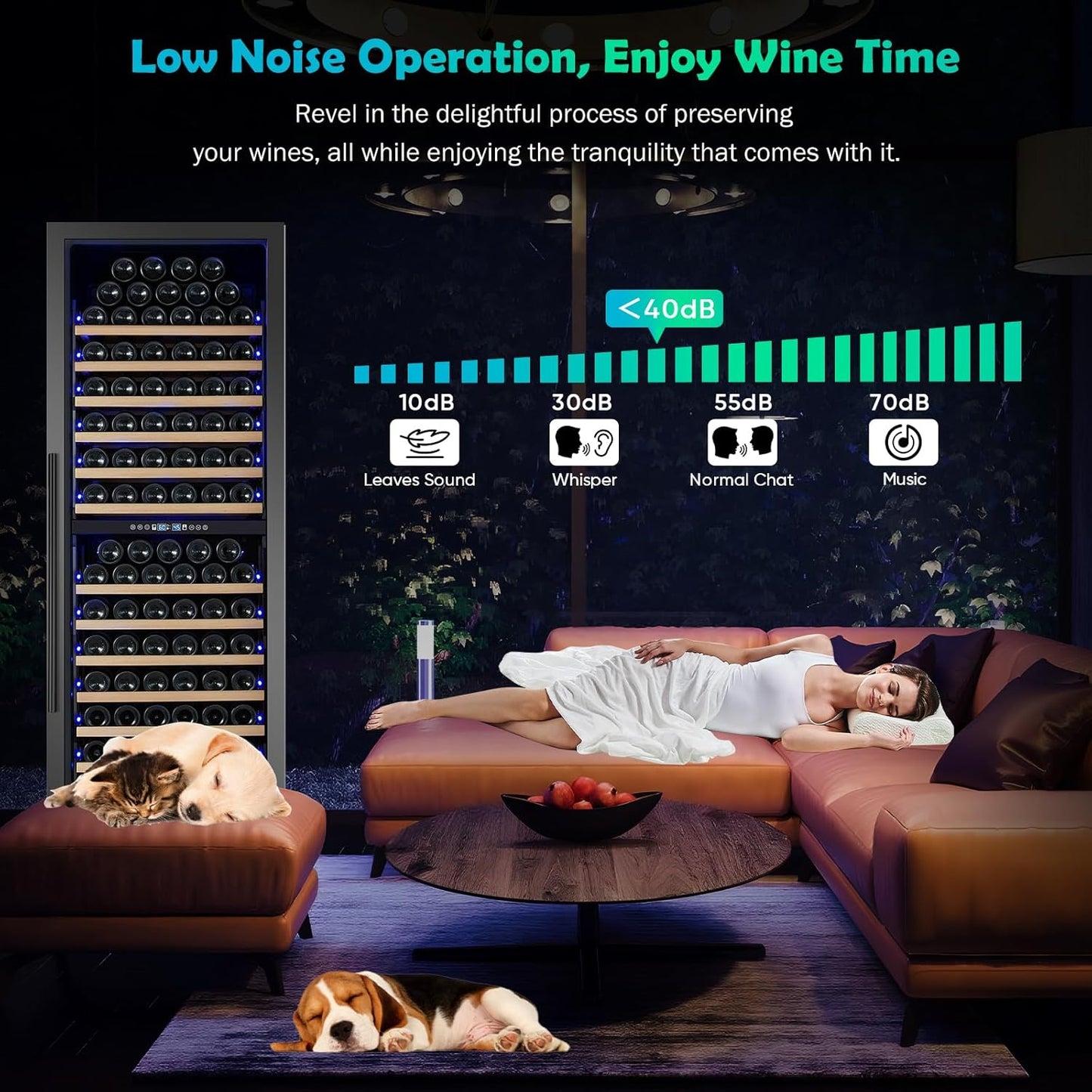 200 Bottle Dual Zone Wine Fridge – 24 Inch Large Capacity Wine Cooler Refrigerator Freestanding/Built-In with Upgraded Compressor, Low-Noise Wine Cellar & Intelligent Temperature Control - Black