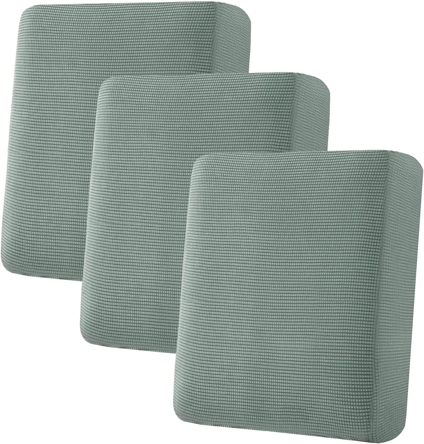H.VERSAILTEX Super Stretch Individual Seat Cushion Covers Sofa Covers Couch Cushion Covers Slipcover Sets Thick Jacquard Textured Twill Fabric (3 Piece Sofa Cushion Covers, Sage)