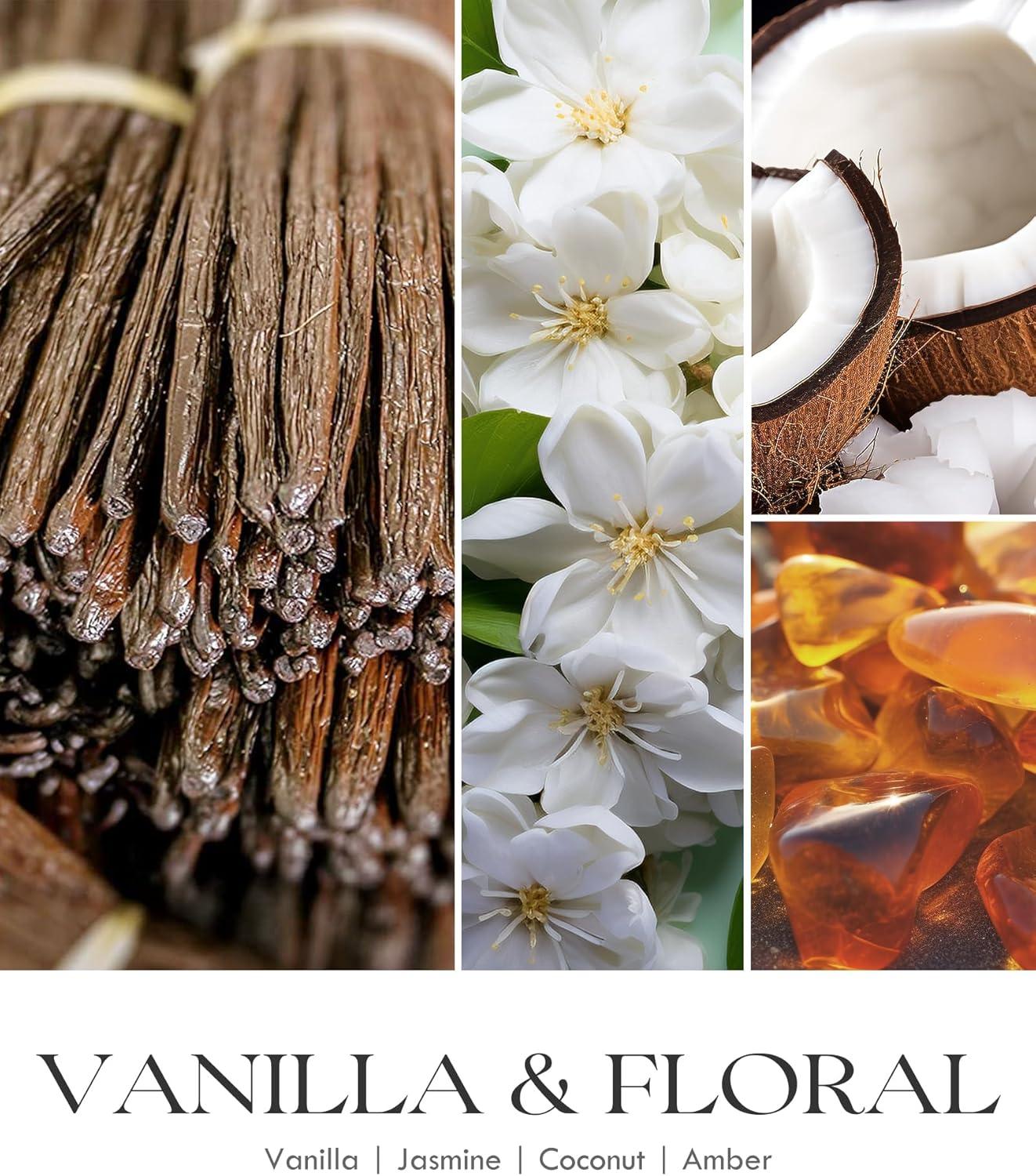 AOOVOO Vanilla Scented Candles for Women - Aromatherapy Candle with Crystals Inside, 10oz Soy Candles for Home Scented, Gifts for Women Mom