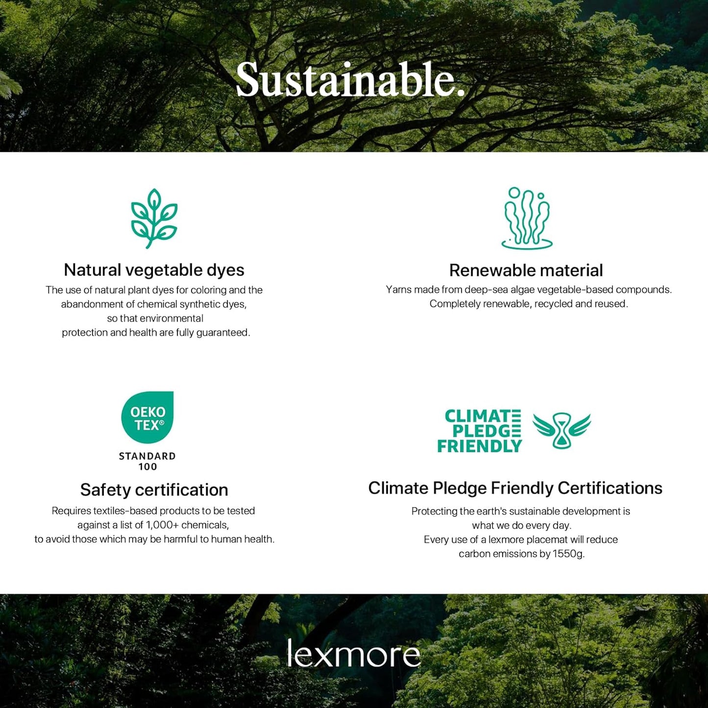 LEXMORE Placemats Set of 8 Vinyl/Plastic Woven Place Mats for Kitchen Table Indoor/Outdoor Washable Placemat Wipeable Dining Table Mats(Ombre Gray)