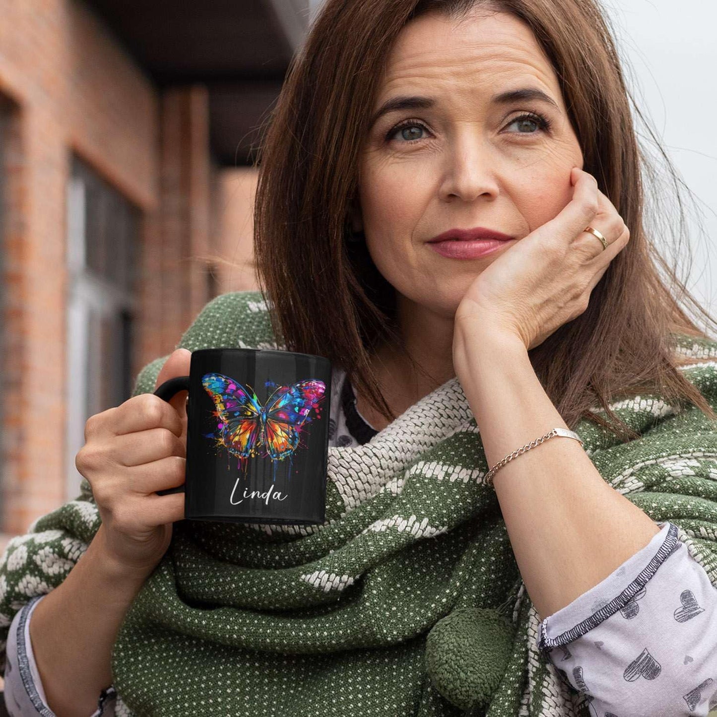 Customized Butterfly Mug, Themed Coffee Cup, Gift For Men Women, Personalized Name Butterfly Black Mug, Ceramic Cup 11oz 15oz, Lover Mug