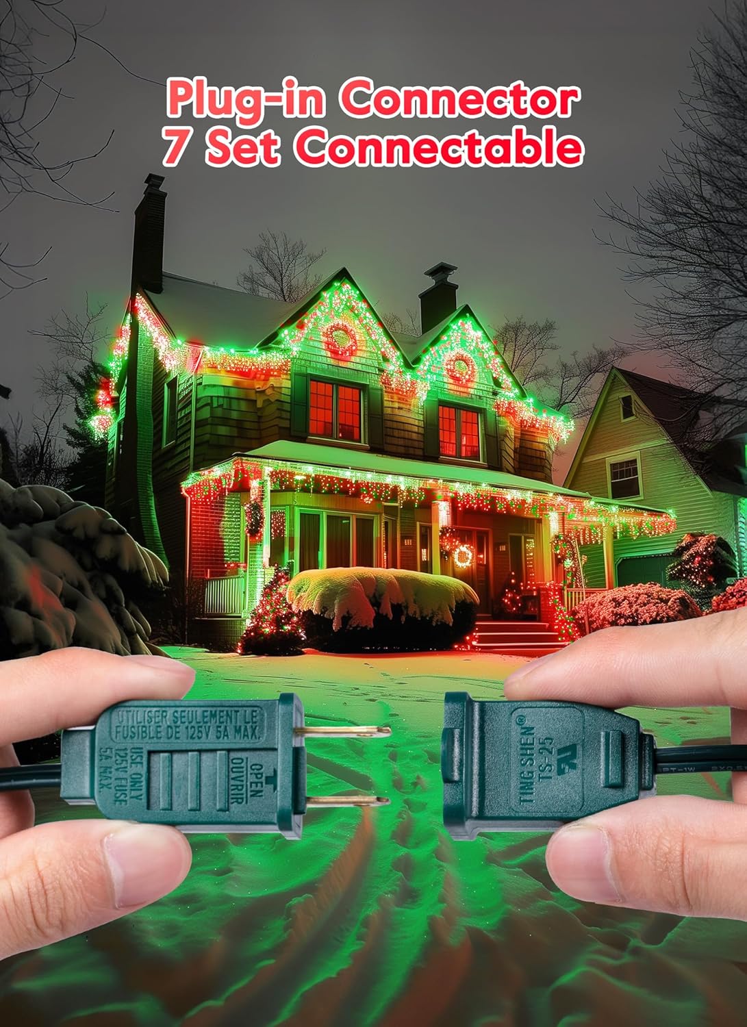 Minetom C9 Christmas String Lights, 100 Ft LED Commercial Outdoor Christmas Lights with 100 Red and Green C9 Bulbs, Waterproof Connectable UL Certified for Indoor Roofline Backyard Xmas Decor