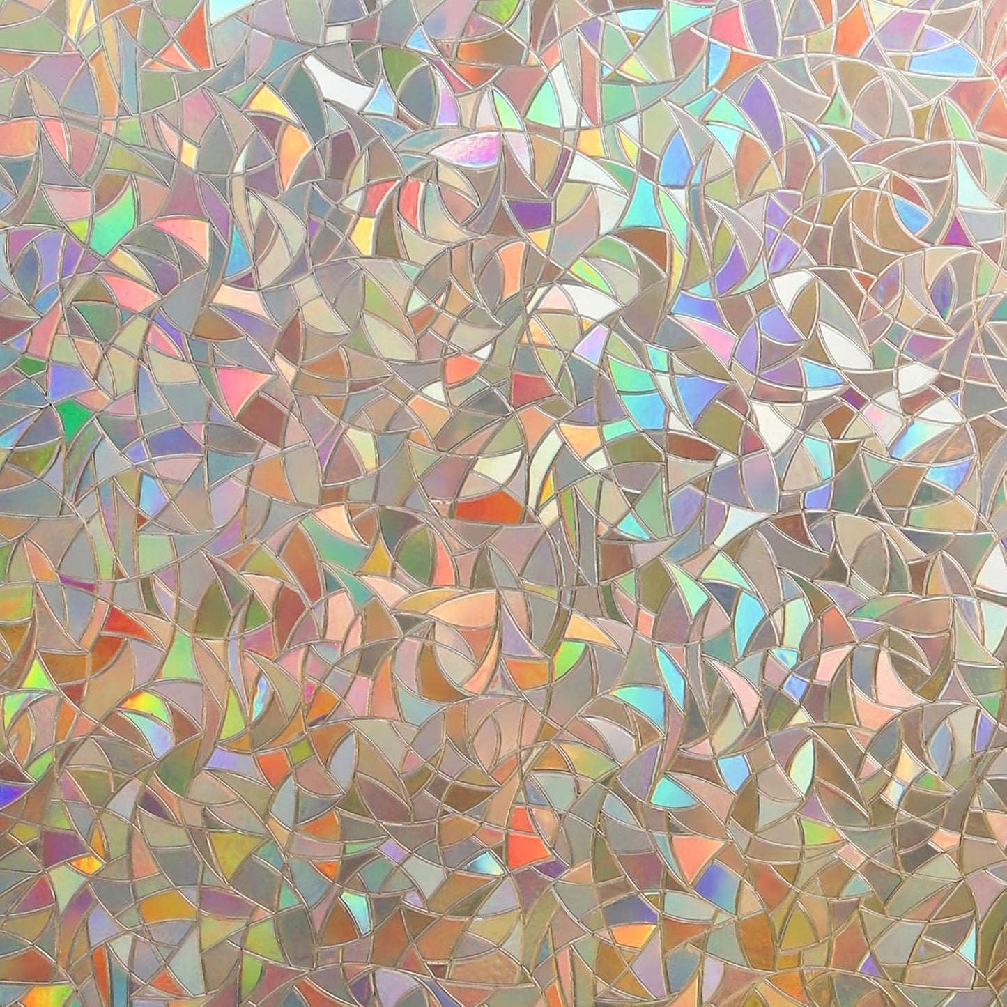 DOWELL Window Privacy Film, Rainbow Window Film, Decorative Stained Glass Clings, Static Cling Door Sticker, Non-Adhesive 3D Decals for Home UV Protection, Dark Brown, 23.6 x 78.7 inches