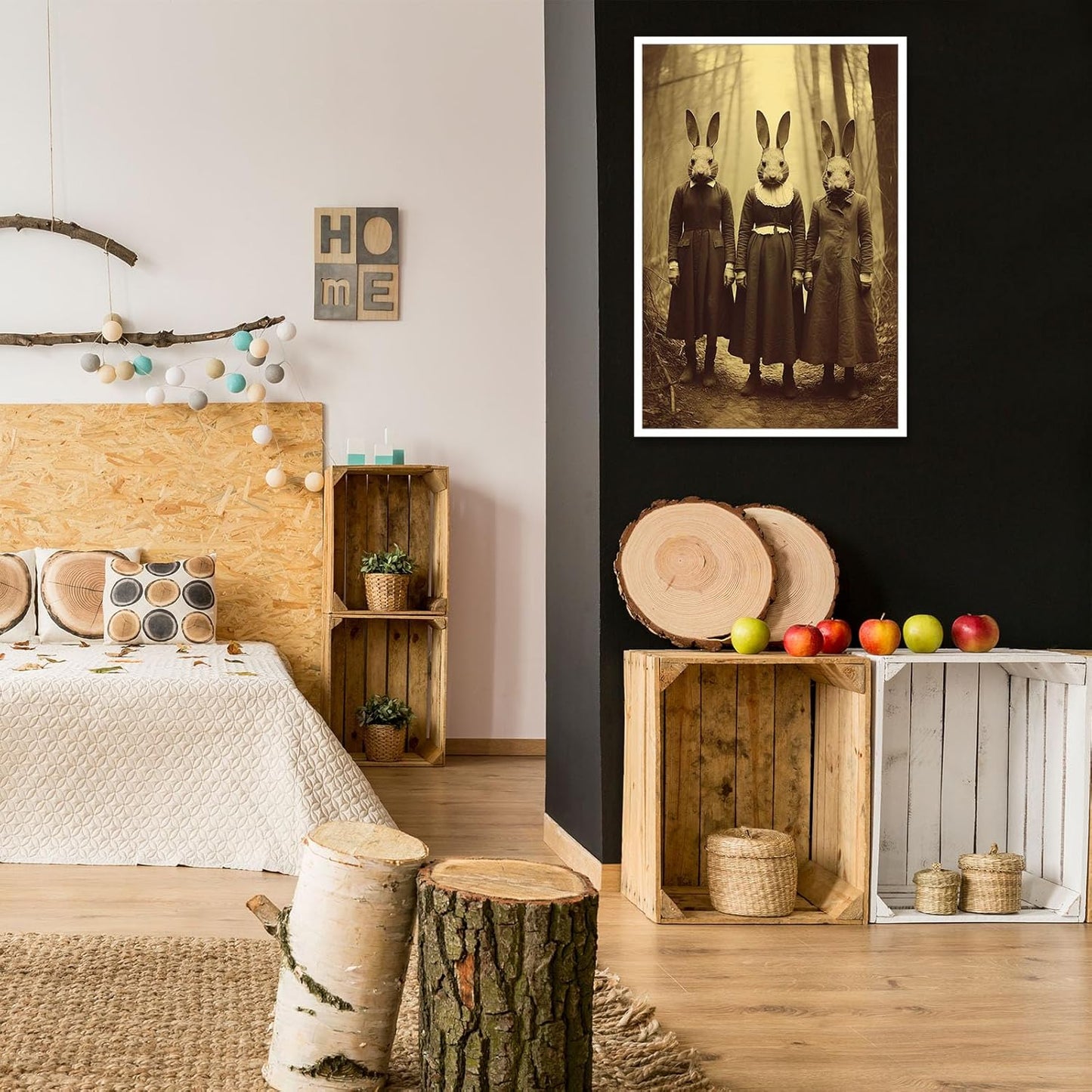 Dark Academia Decor Goth Room Wall Art Decor Creepy Spooky Vintage Ghostface Posters Rabbit Cult of the Occult Forest 12X16inch Unframed