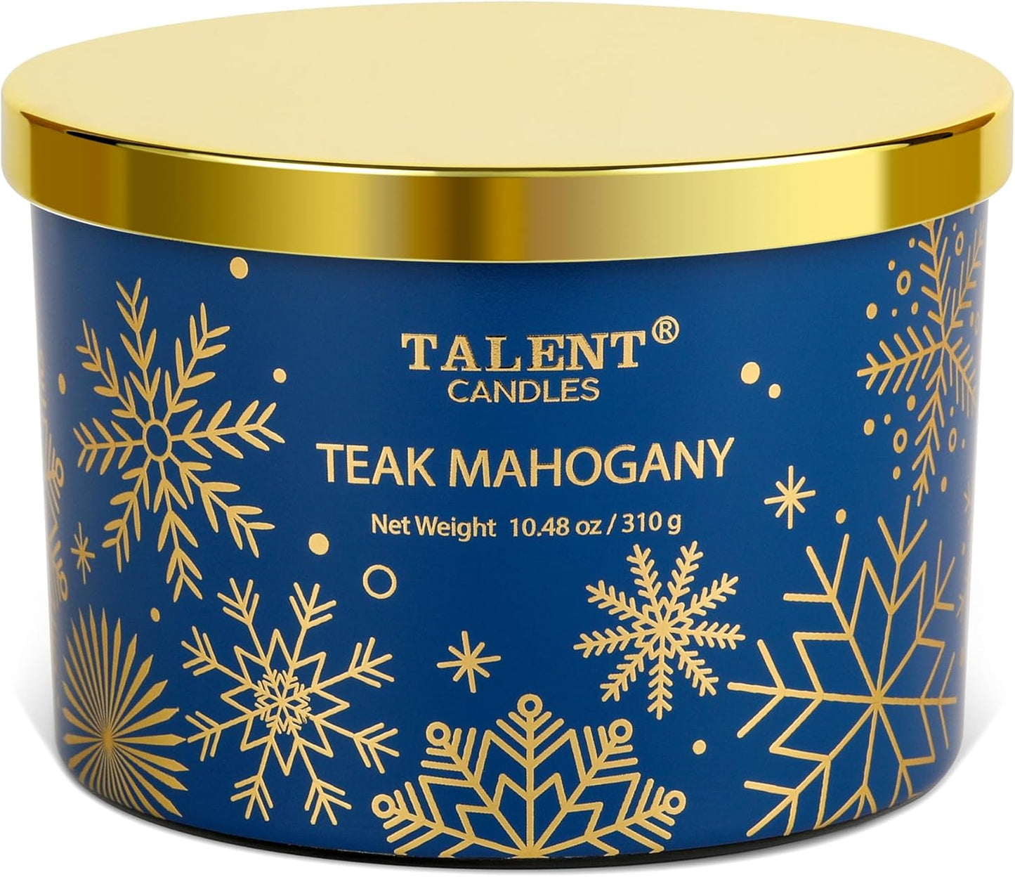 Christmas Candles, Large 3 Wick Jar Candles, Christmas Scented Candles Gifts for Women, Christmas Gift Ideas with Soy Wax Candles, Teak Mahogany