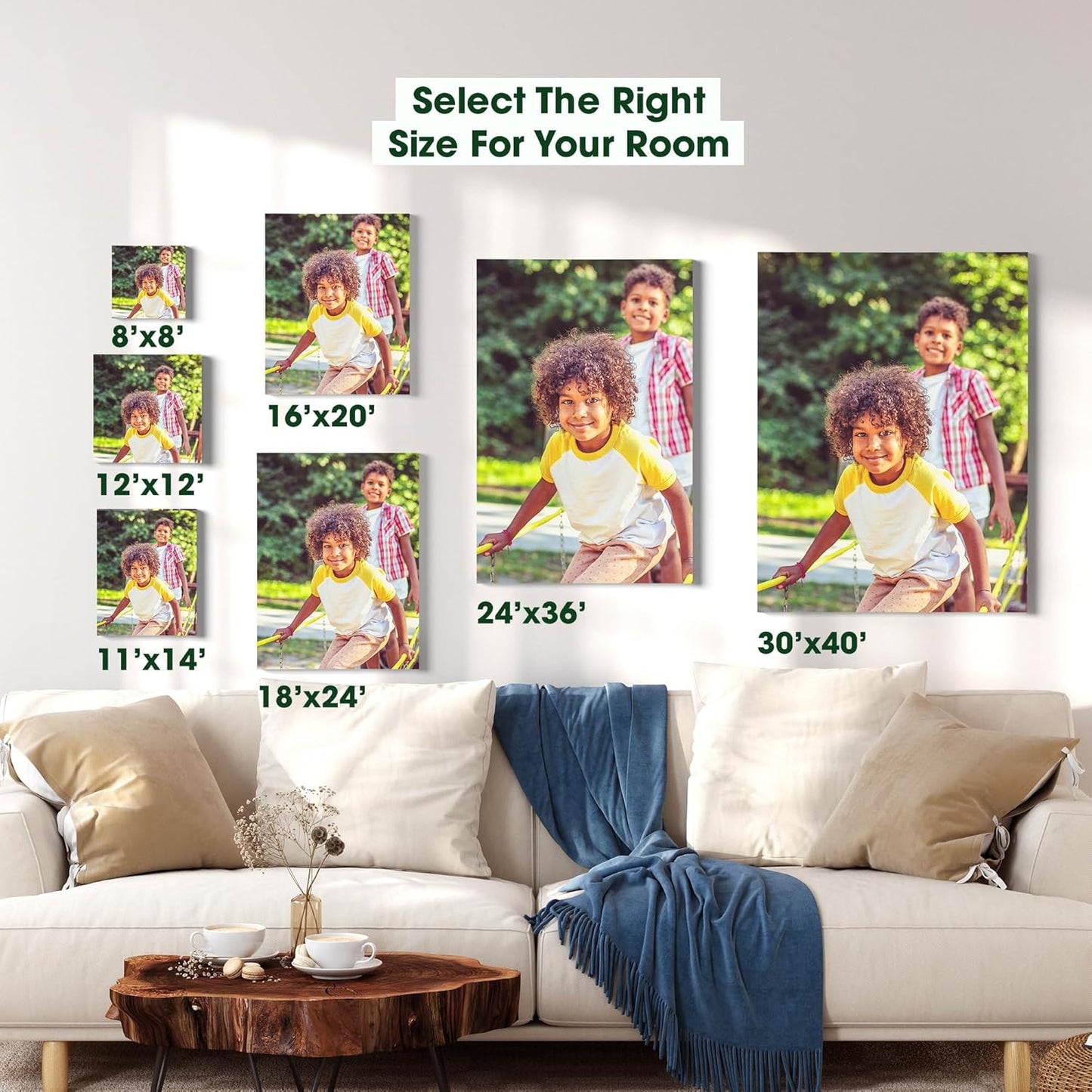 BuildASign Custom Canvas Prints with Your Photos – Personalized Picture To Canvas Wall Art, Perfect for Home Decor, Gifts & Keepsakes, Ready to Hang (18" L x 24" W x .75”D, Classic Brown)