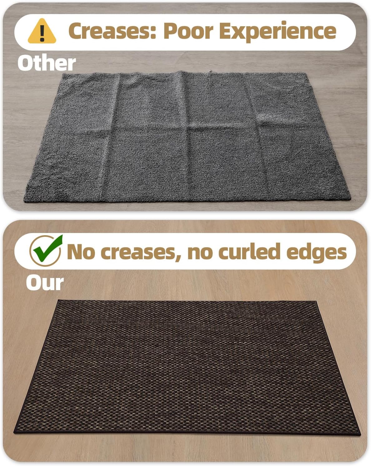 Color&Geometry Front Door Mat Indoor 24"x40", Rugs for Entryway, Non Slip Washable Low-Profile Inside, Entry Mat Entry Rug Door Mat Indoor Entrance, Brown (Rolled-up NO Creases)