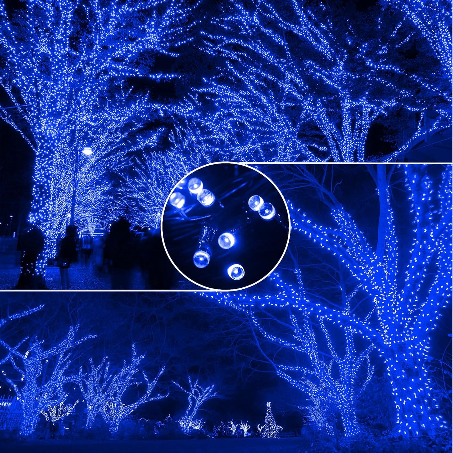 XTF2015 105ft 300 LED Christmas String Lights, End to End Plug 8 Modes Christmas Lights UL Certified Outdoor Indoor Fairy Light Christmas Tree, Patio, Garden, Party, Wedding, Holiday (Blue)