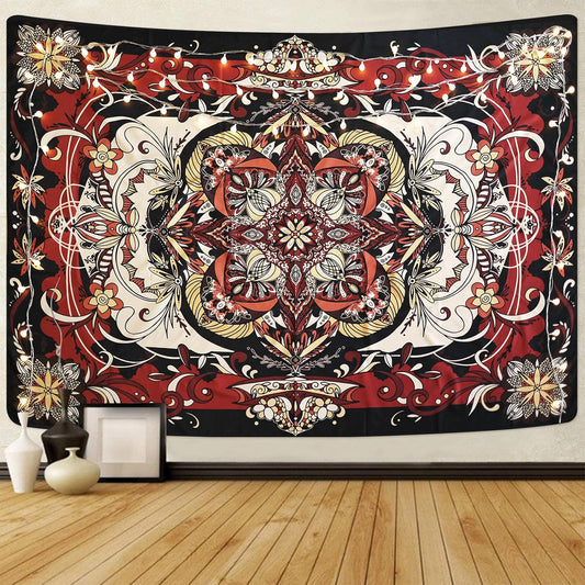 CHDGDHC Mandala Tapestry - Moth Wall Hanging, UV Resistant, Machine Washable, Lightweight, Psychedelic Bedroom Aesthetic Decor for Bedroom, Living Room, Yoga Room - 79.92x59.84 Inch