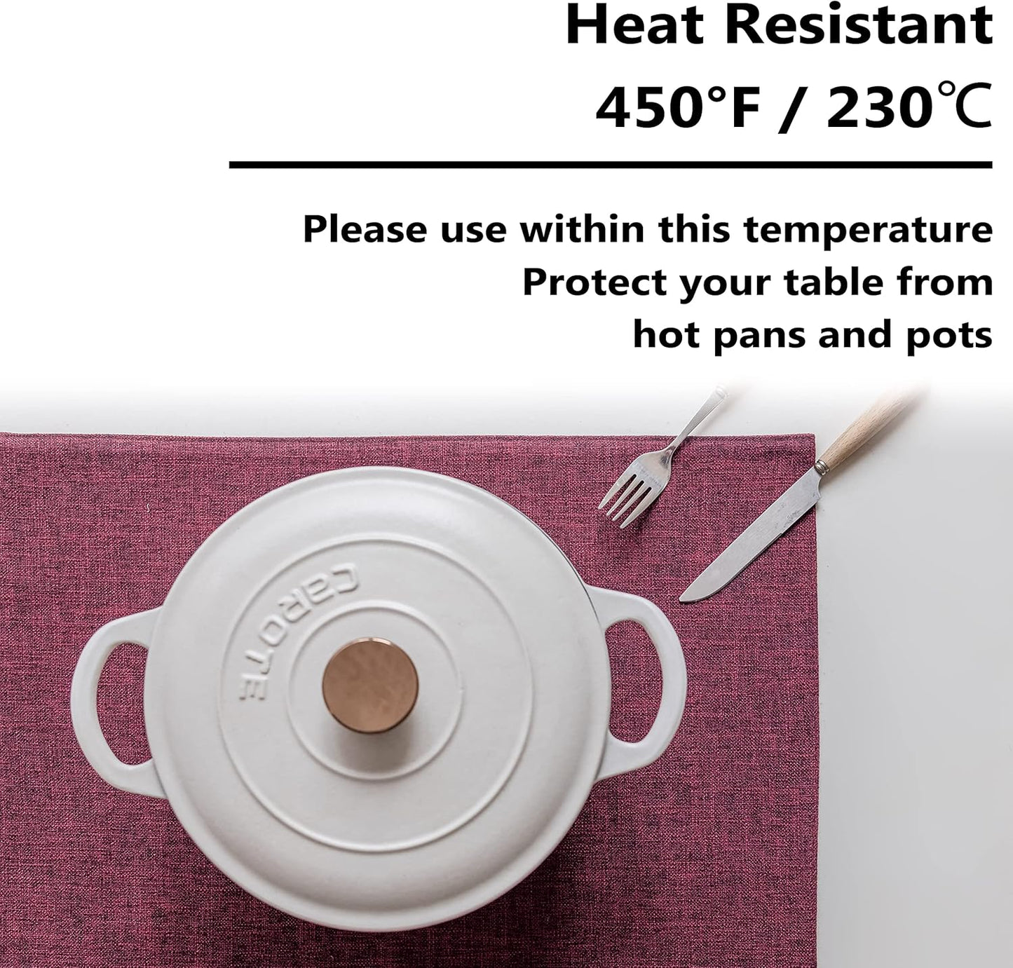 Home Brilliant Red Placemats Set of 8 Cloth Placemat for Holiday Heat Resistant Dining Table Mats Kitchen Washable Place Mats, Wine Red