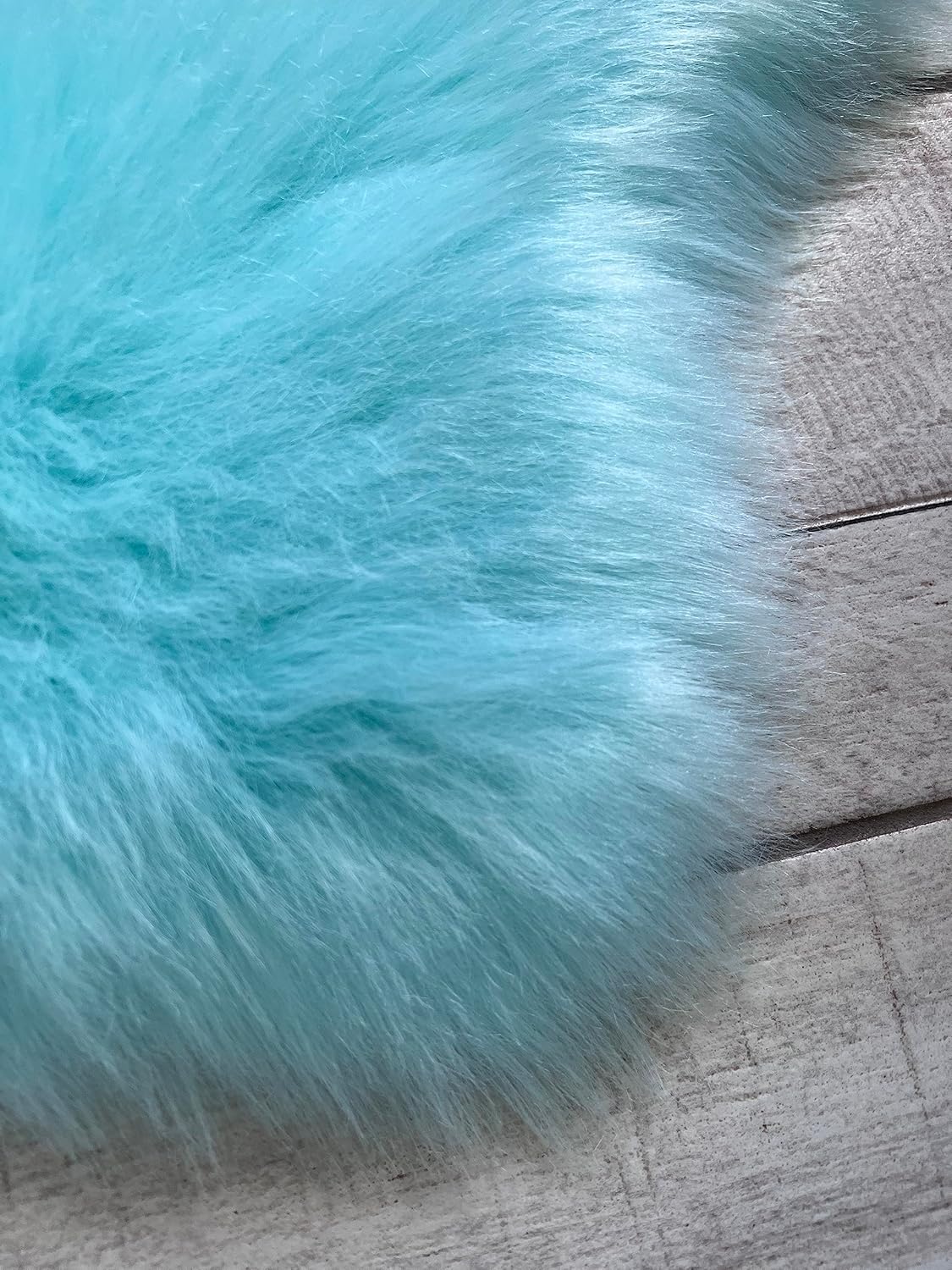 LAMBZY Faux Sheepskin Super Soft Hypoallergenic Free Shape Silky Shag Rug, Luxury Shaggy Plush Carpet for Bedrooms Living Kids Room Sofa Rugs (Blue, Double Side by Side 3'x4')